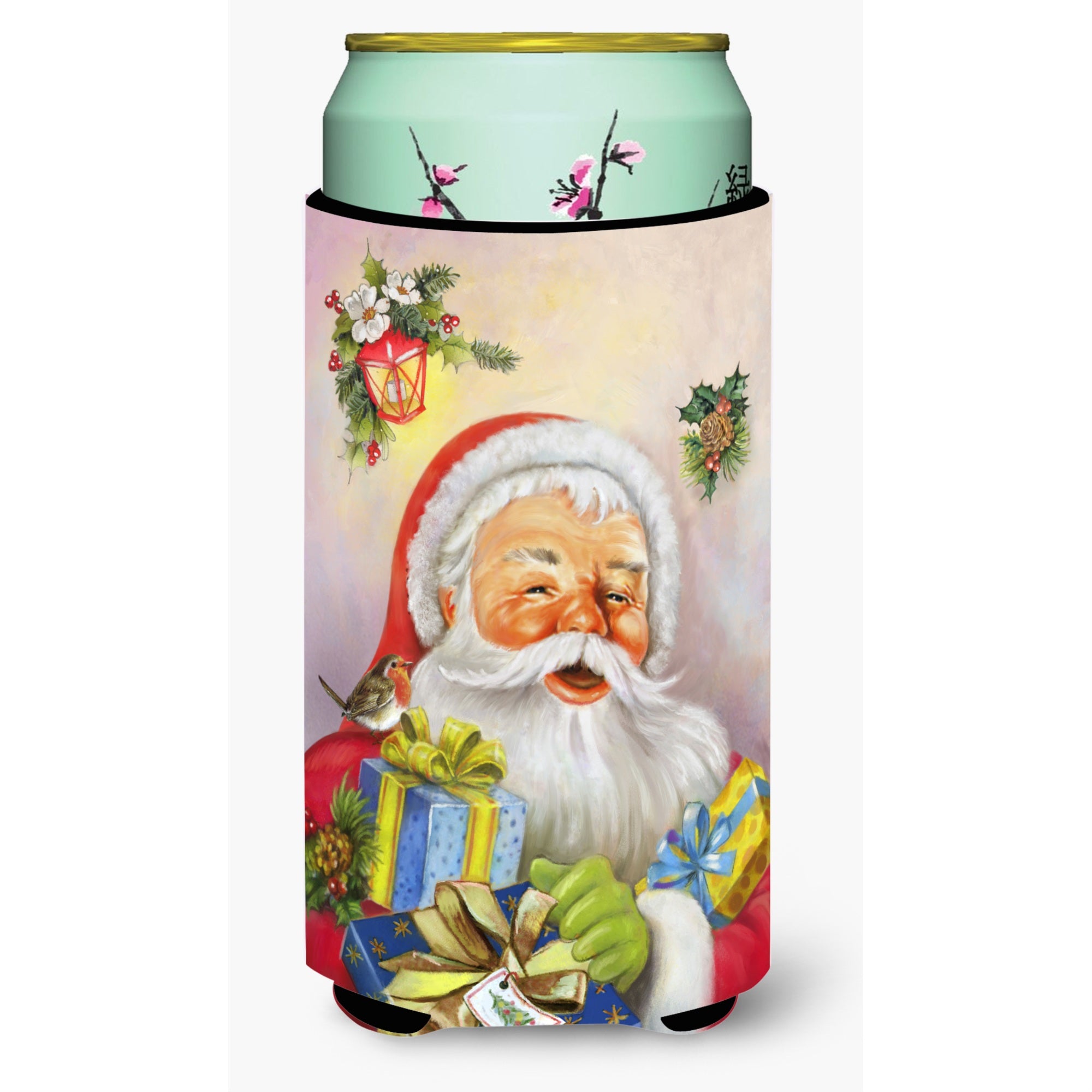 Caroline'S Treasures Christmas Santa Claus Presents Tall Boy Koozie Hugger, Multicolor