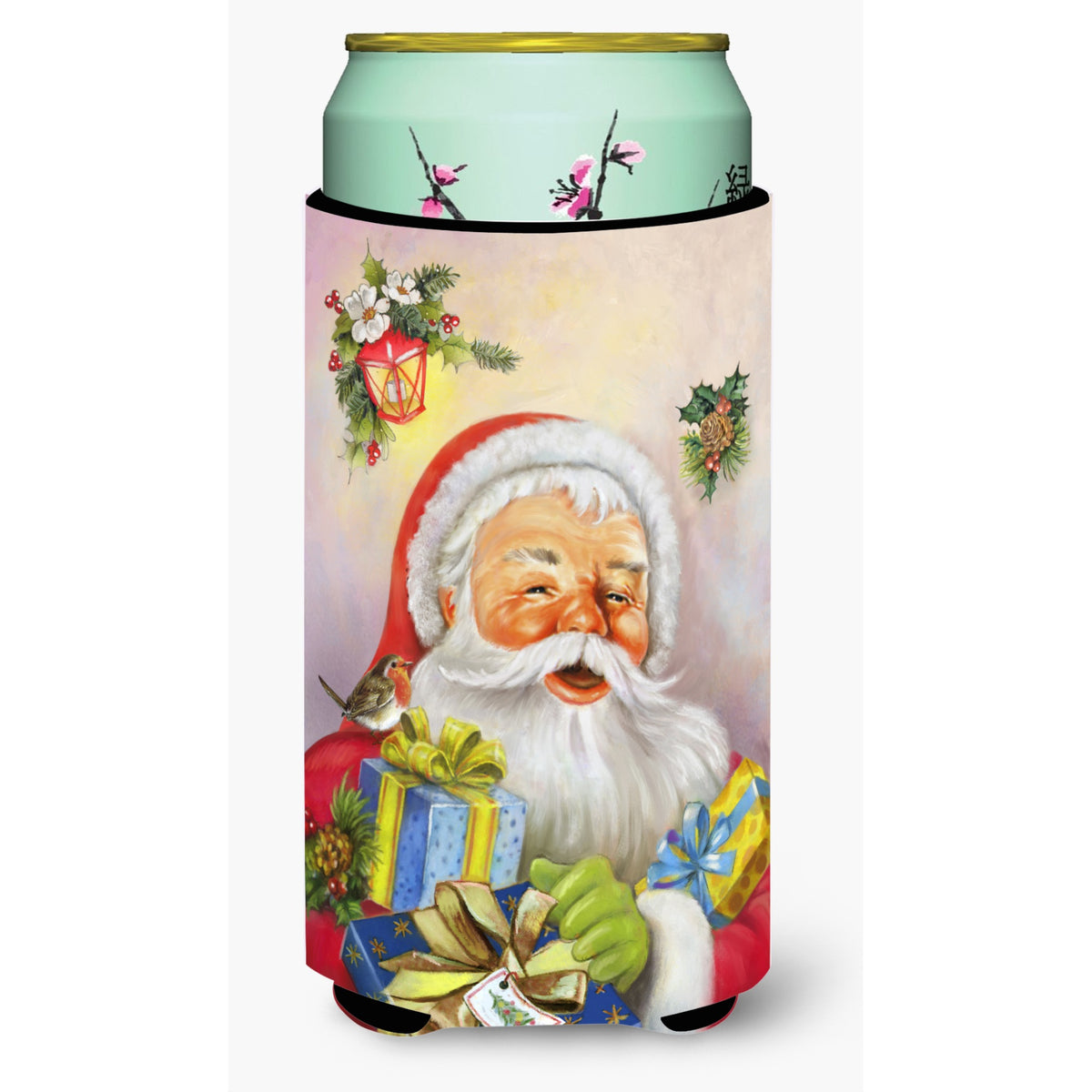 Caroline'S Treasures Christmas Santa Claus Presents Tall Boy Koozie Hugger, Multicolor