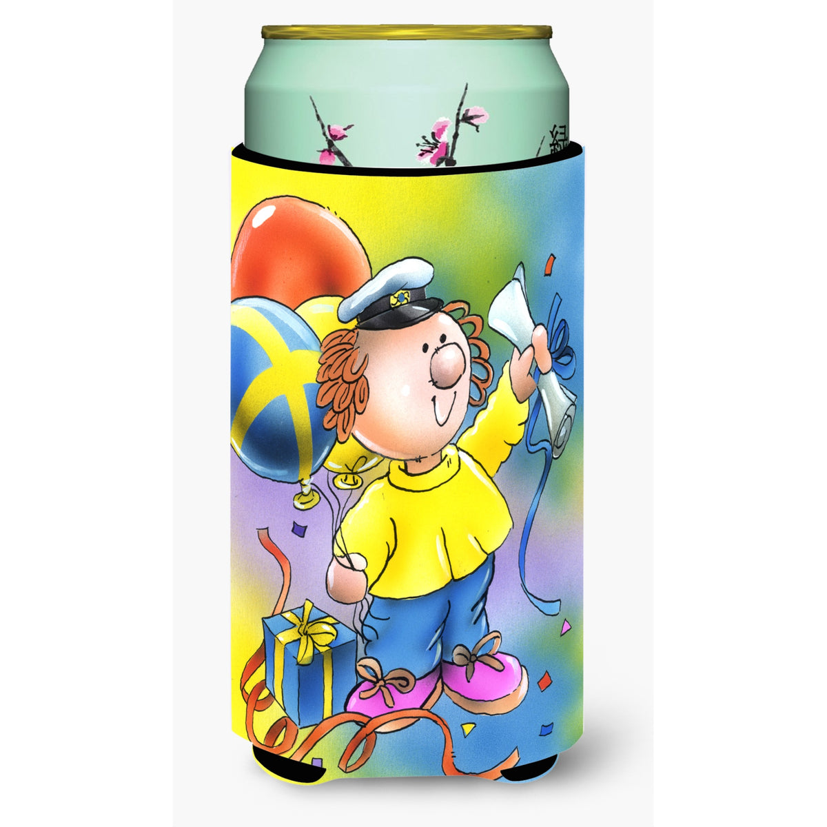 Caroline'S Treasures Graduation The Graduate Tall Boy Koozie Hugger, Multicolor
