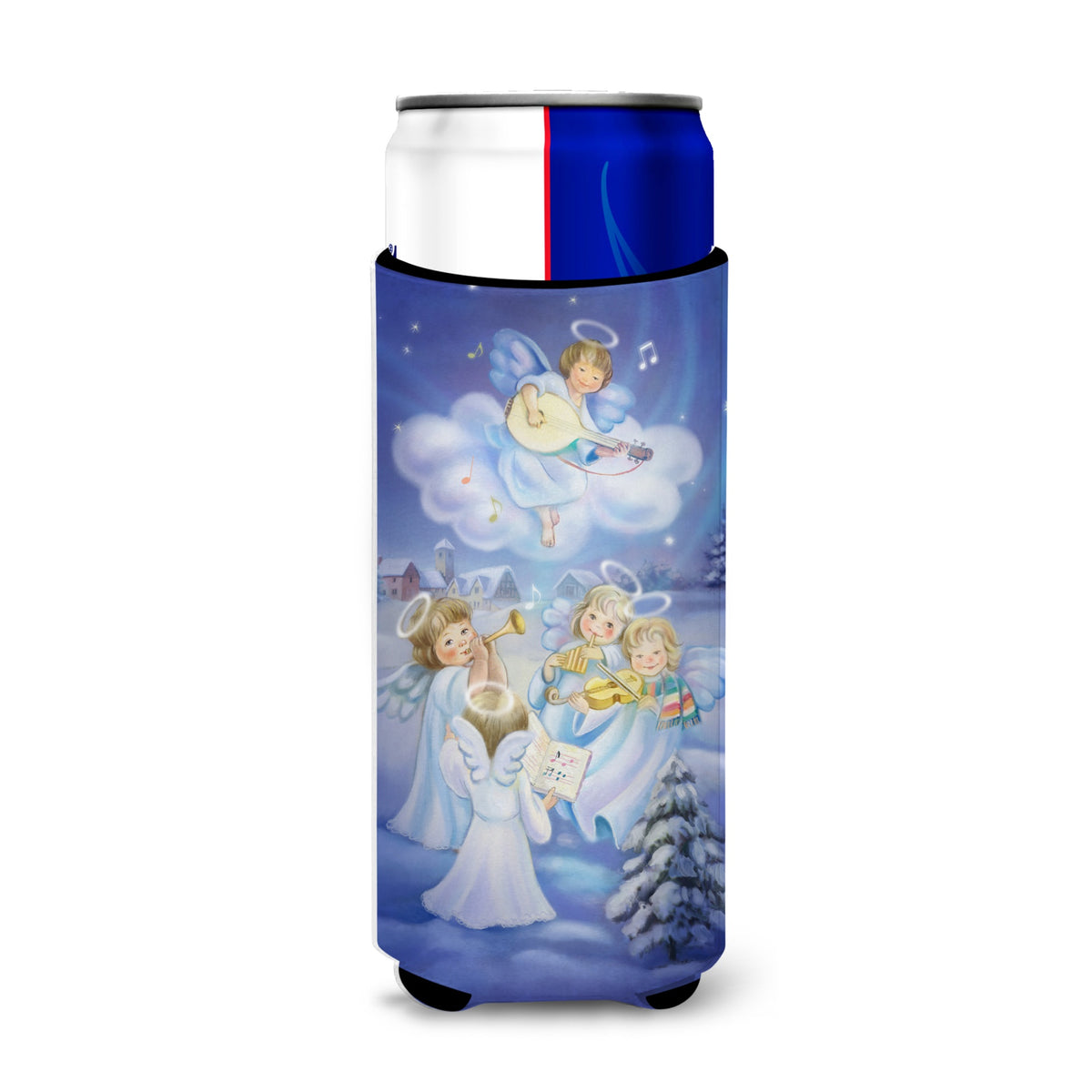 Caroline'S Treasures Angels Around The Tree Michelob Ultra Koozies For Slim Cans, Multicolor
