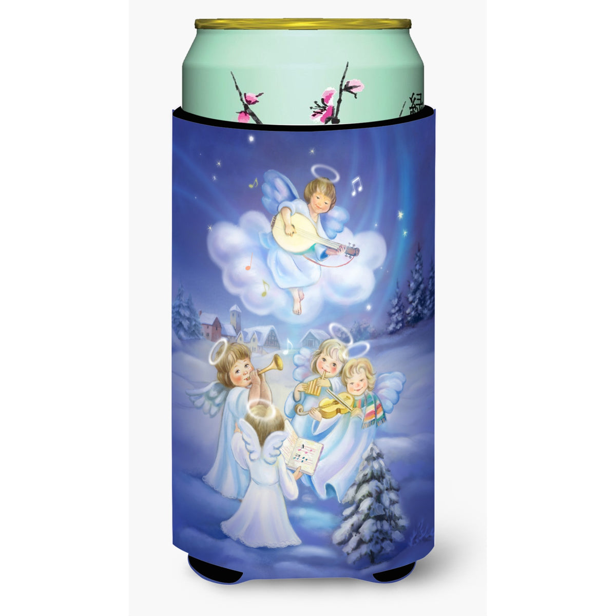 Caroline'S Treasures Angels Around The Tree Tall Boy Koozie Hugger, Multicolor