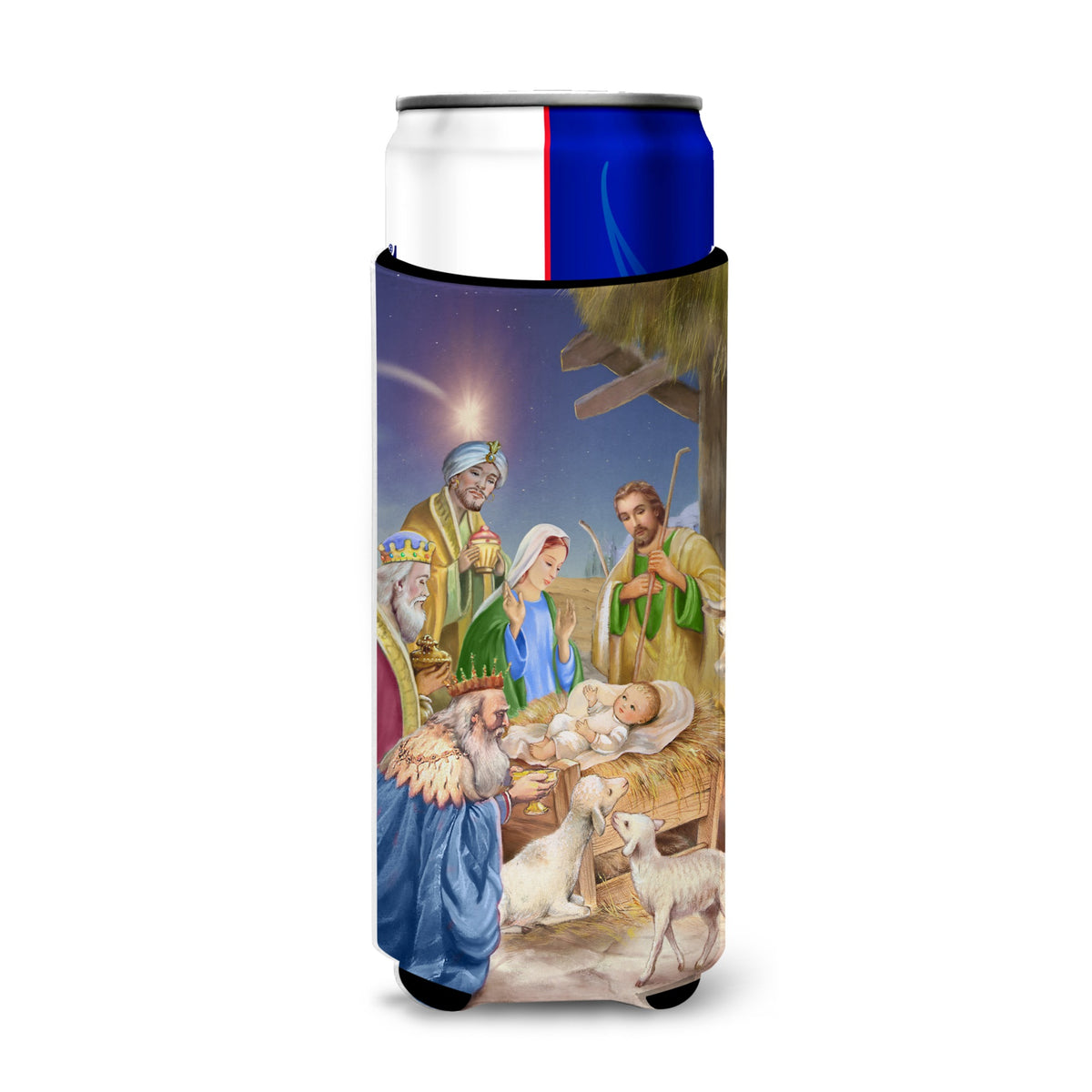 Caroline'S Treasures Christmas Nativity With Wise Men Michelob Ultra Koozies For Slim Cans, Multicolor