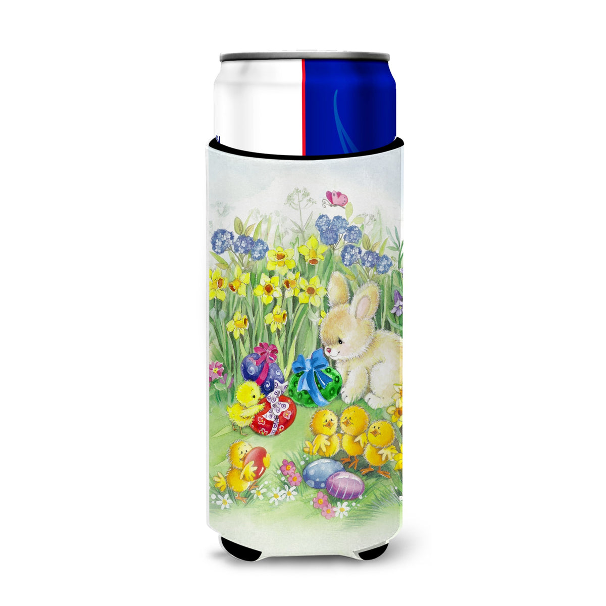 Caroline'S Treasures Easter Chicks & Bunny Michelob Ultra Hugger For Slim Cans, Multicolor