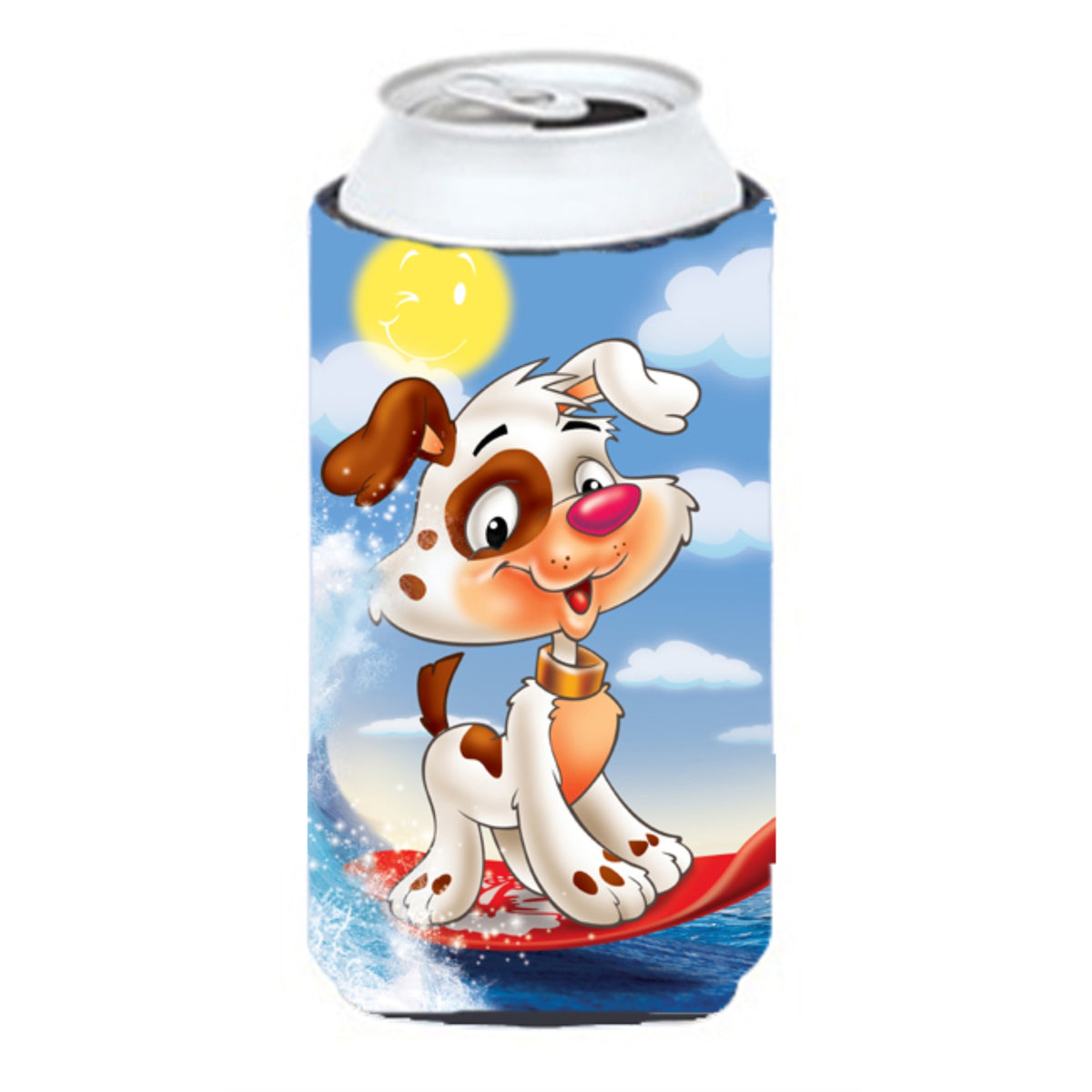 Caroline'S Treasures Aph7227Tbc Dog Water Skiing Tall Boy Koozie Hugger, Multicolor