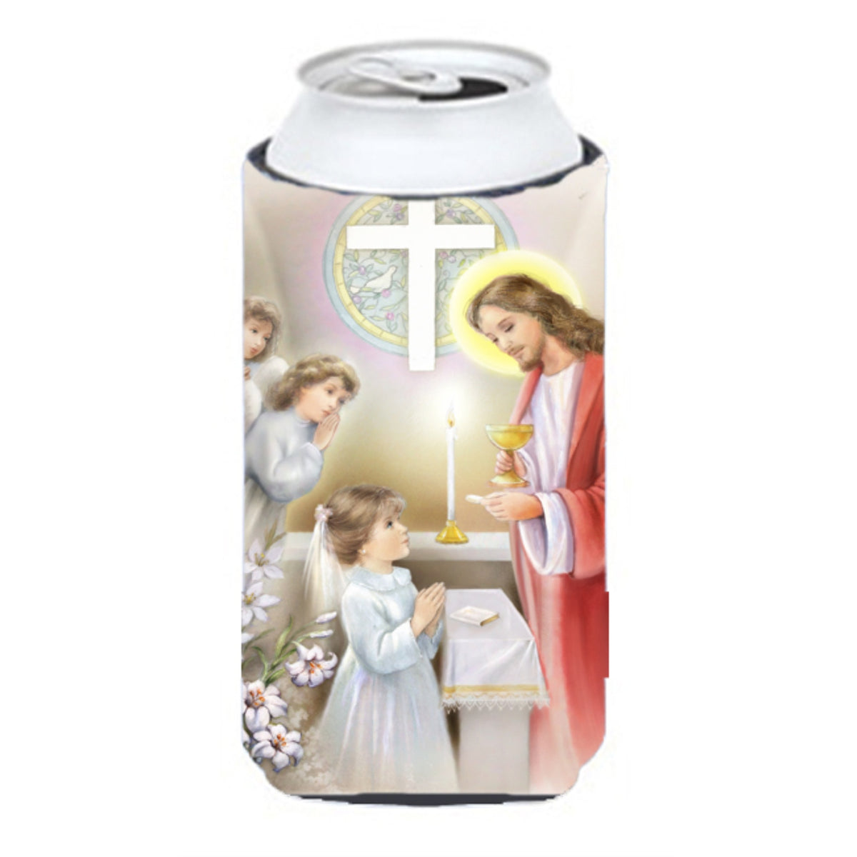 Caroline'S Treasures Aph7585Tbc First Communion Girl Tall Boy Koozie Hugger, Multicolor