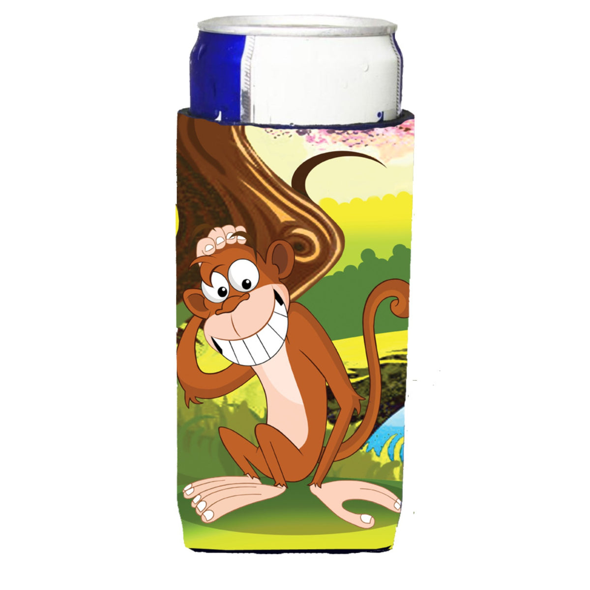 Caroline'S Treasures Aph7629Muk Monkey Under The Tree Michelob Ultra Koozies For Slim Cans, Multicolor