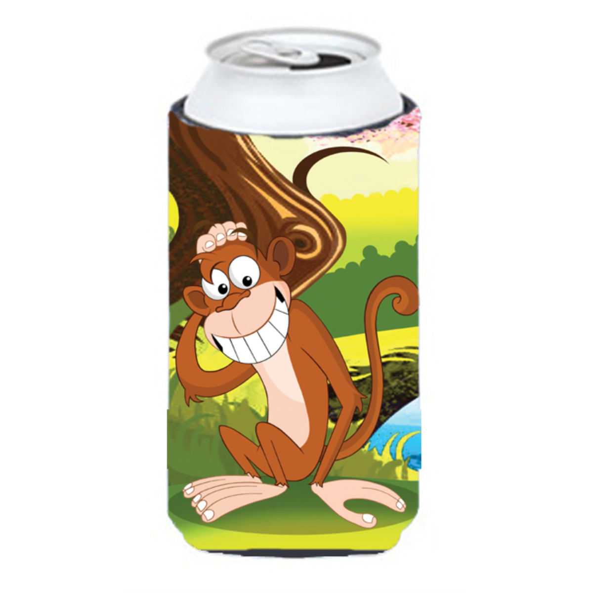 Caroline'S Treasures Aph7629Tbc Monkey Under The Tree Tall Boy Koozie Hugger, Multicolor