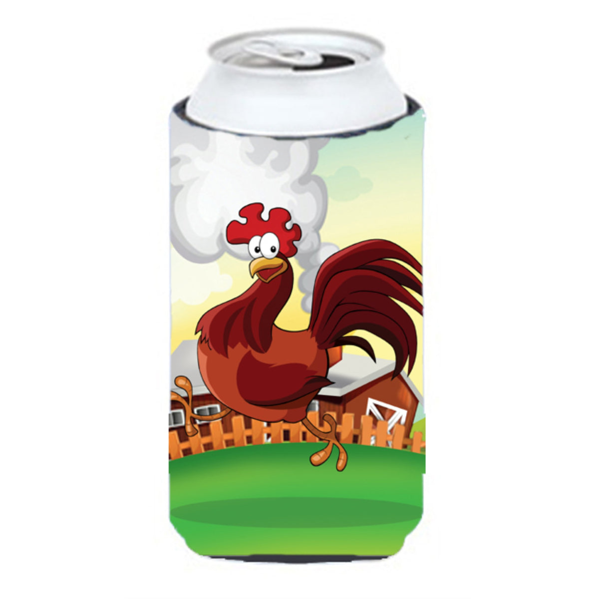 Caroline'S Treasures Aph7630Tbc Rooster Chicken On The Run Tall Boy Koozie Hugger, Multicolor