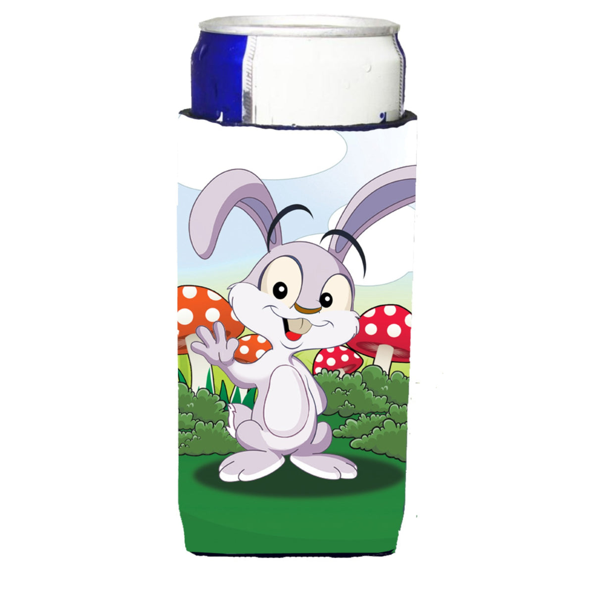 Caroline'S Treasures Aph7632Muk Bunny Rabbit In Mushrooms Michelob Ultra Koozies For Slim Cans, Multicolor