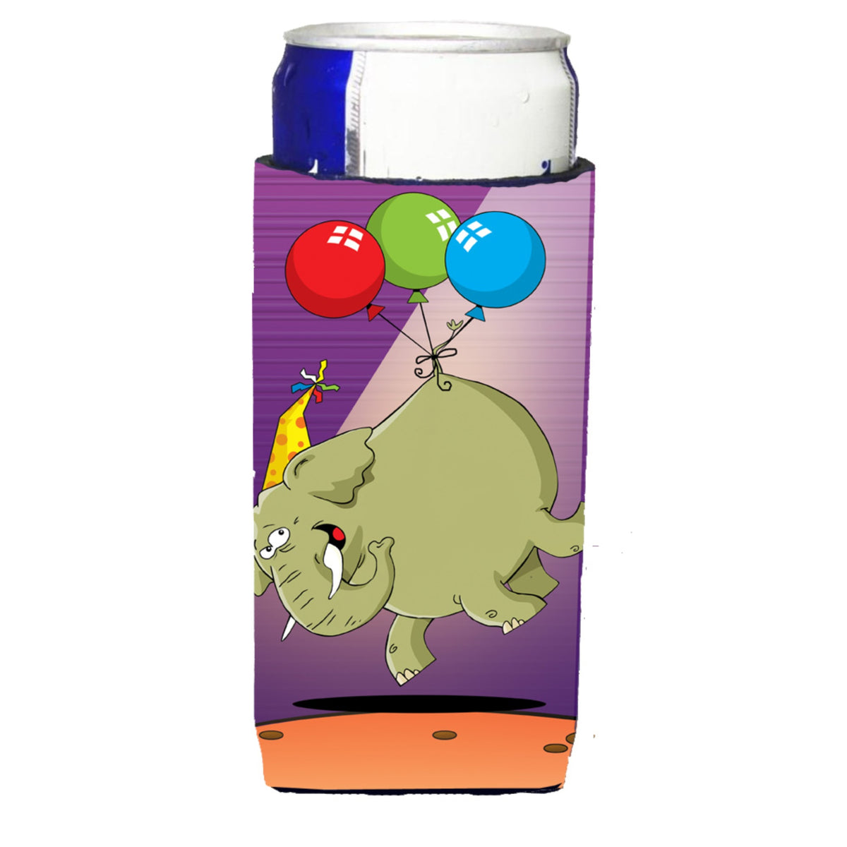 Caroline'S Treasures Aph8244Muk Happy Birthday Elephant Michelob Ultra Koozies For Slim Cans, Multicolor
