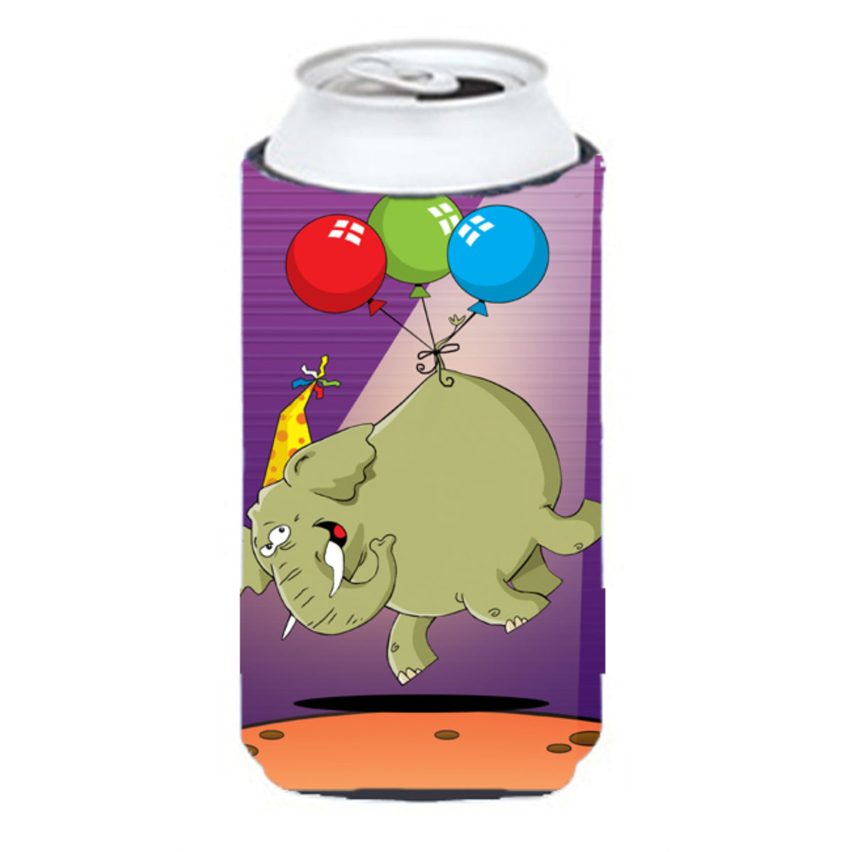 Caroline'S Treasures Aph8244Tbc Happy Birthday Elephant Tall Boy Koozie Hugger, Multicolor