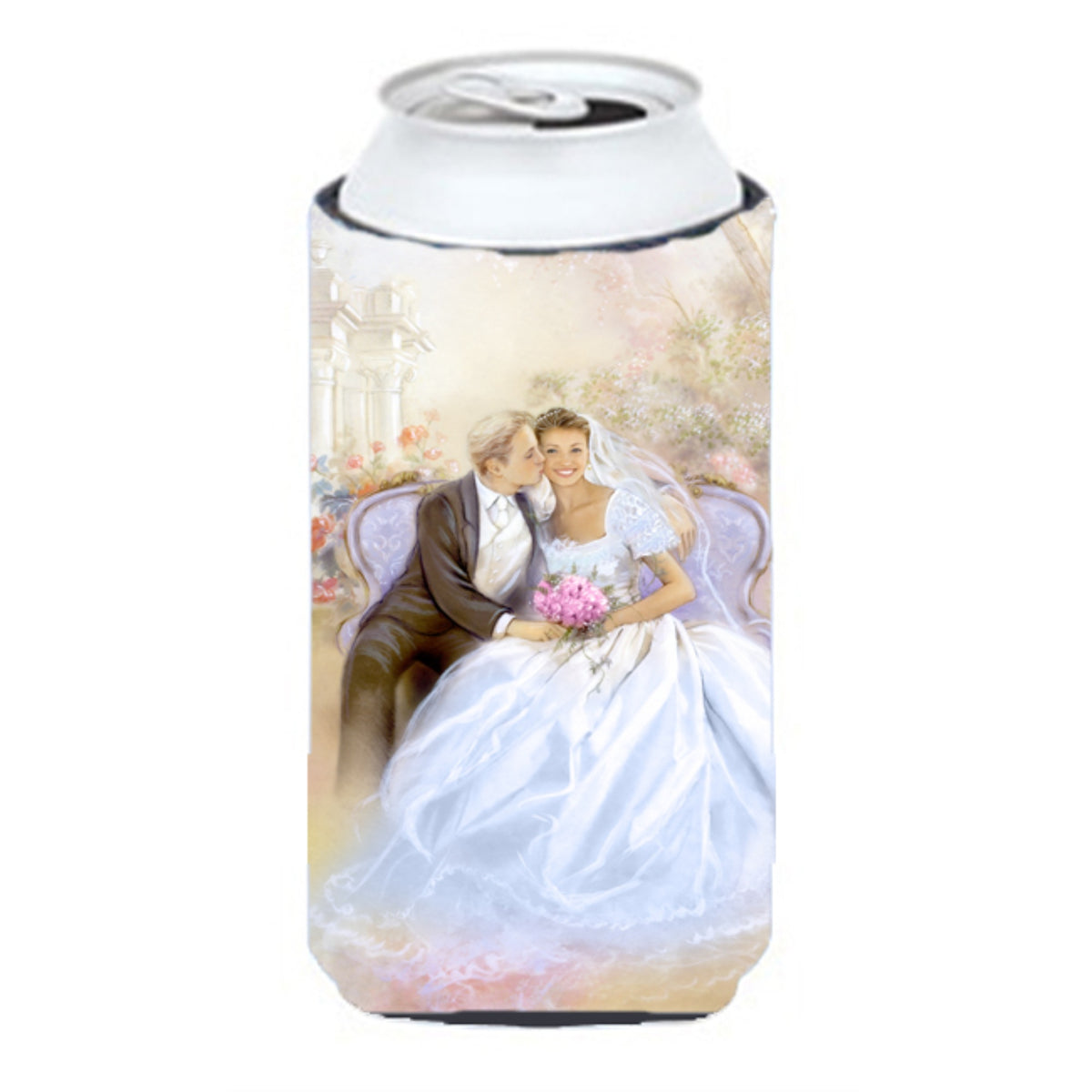 Caroline'S Treasures Aph8292Tbc Wedding Couple Kiss Tall Boy Koozie Hugger, Multicolor