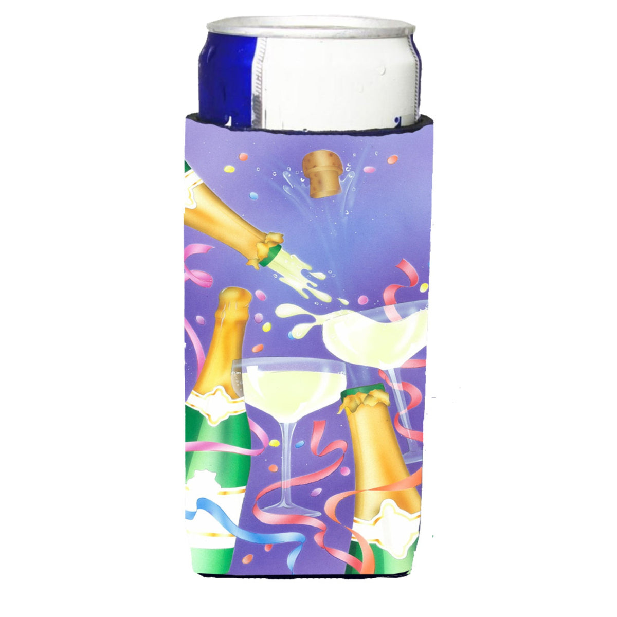 Caroline'S Treasures Aph8555Muk Celebrate New Years Toast Michelob Ultra Koozies For Slim Cans, Multicolor