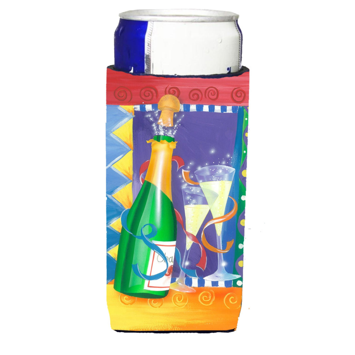 Caroline'S Treasures Aph8556Muk New Years Celebration Toast Michelob Koozies For Slim Cans, Multicolor