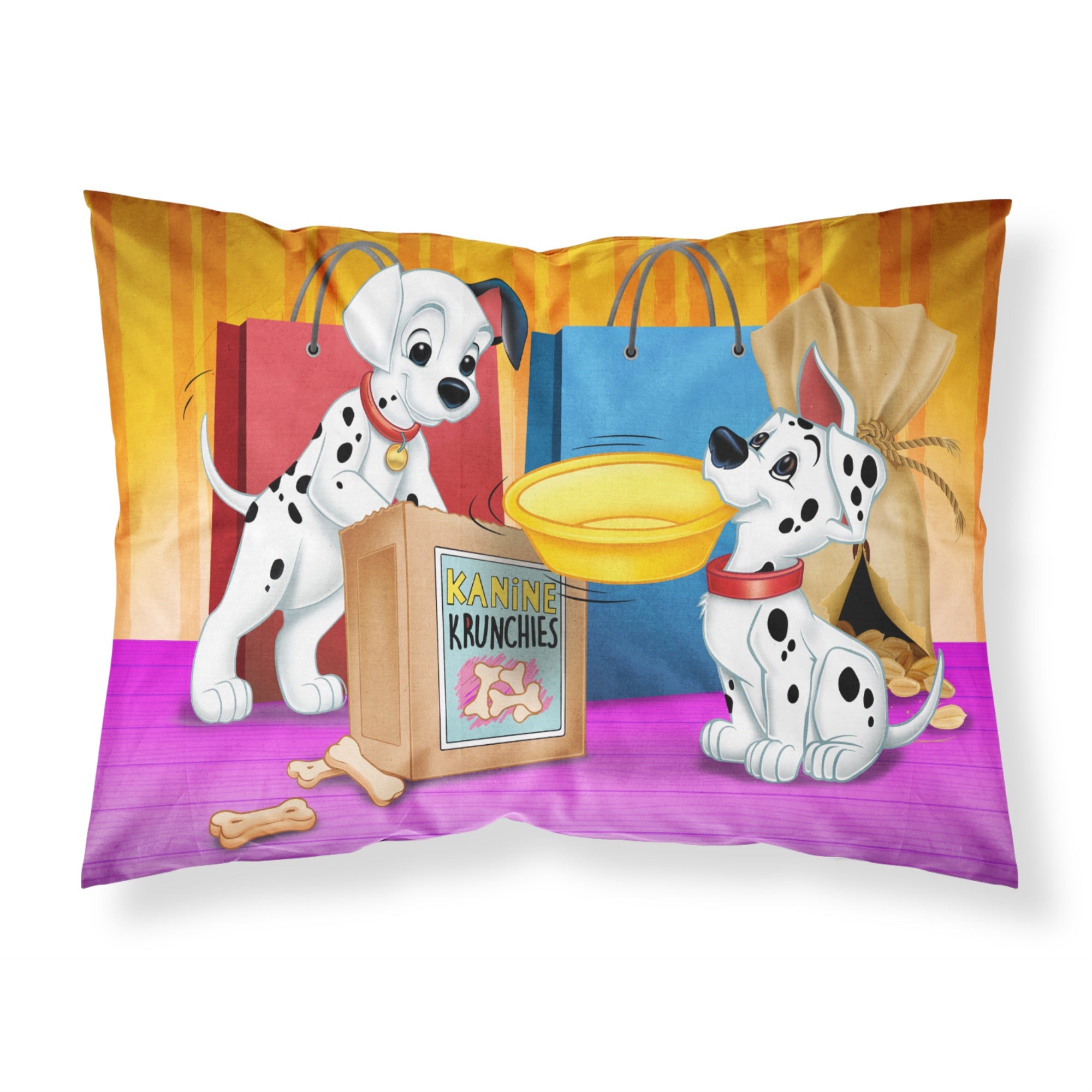 Caroline'S Treasures Dalmatians Snack Time Printed, Polyester Envelope Closure Pillowcase, Standard, Multicolor