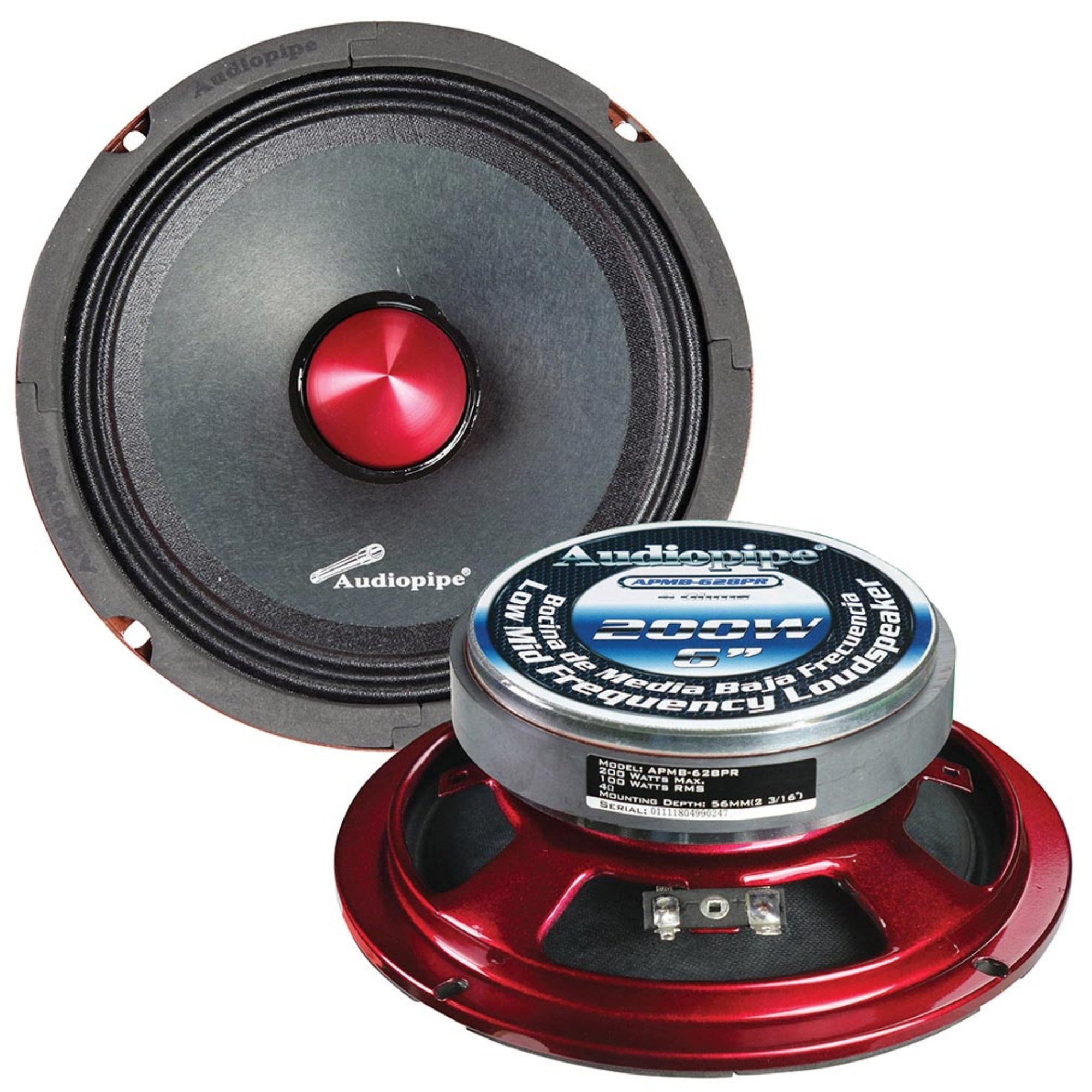 Audiopipe Low Mid Frequency Loudspeaker 6 200W Max Each