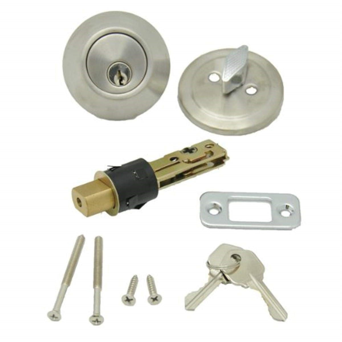Ap Products 013-222-Ss Dead Bolt Lock Set, 1' Throw - Stainless Steel,Silver