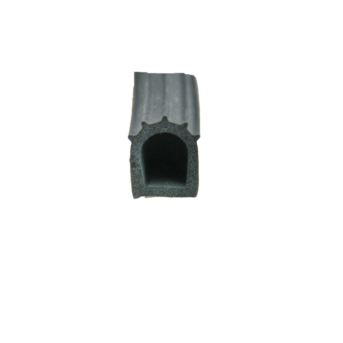 Ap Products 018-023-Pt Black 1' X 1' Ribbed Rubber D-Seal With Tape