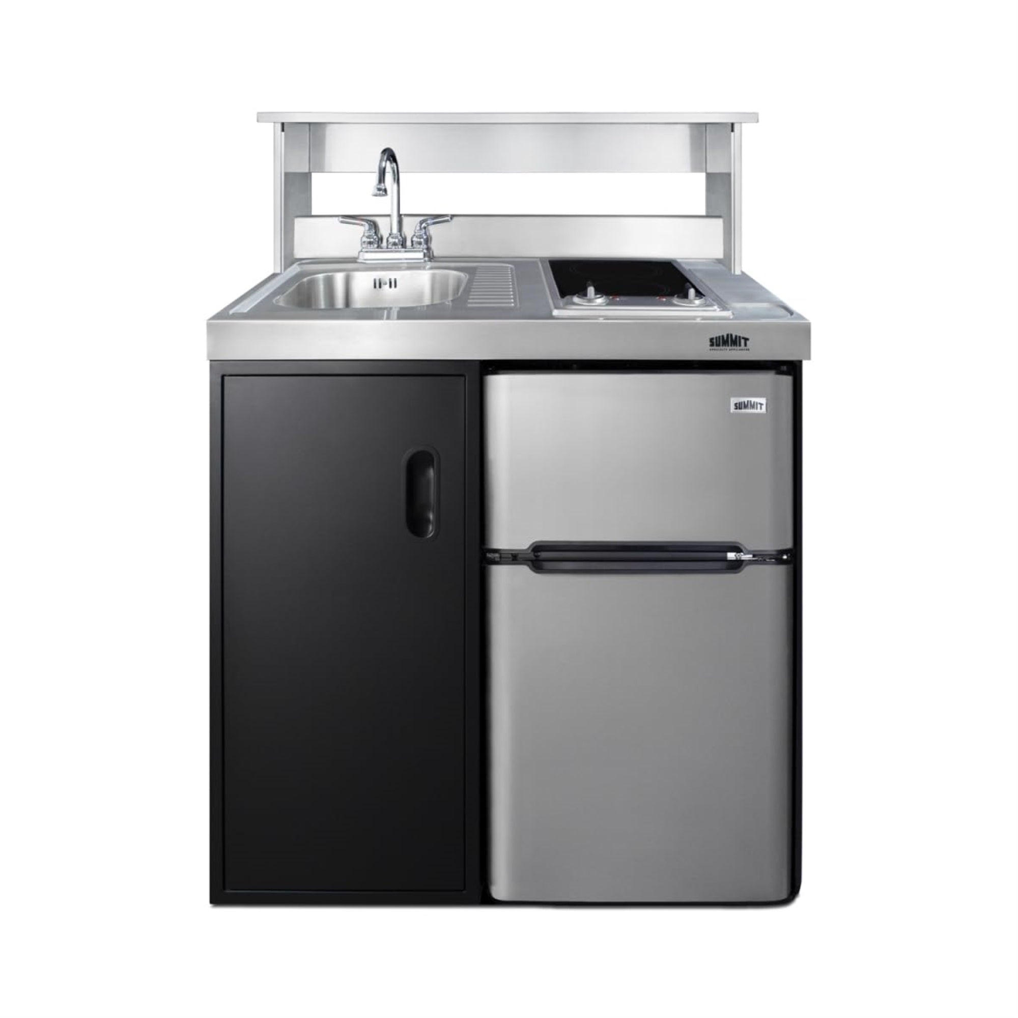 Stainless steel appliance station for 36″ wide combination kitchens