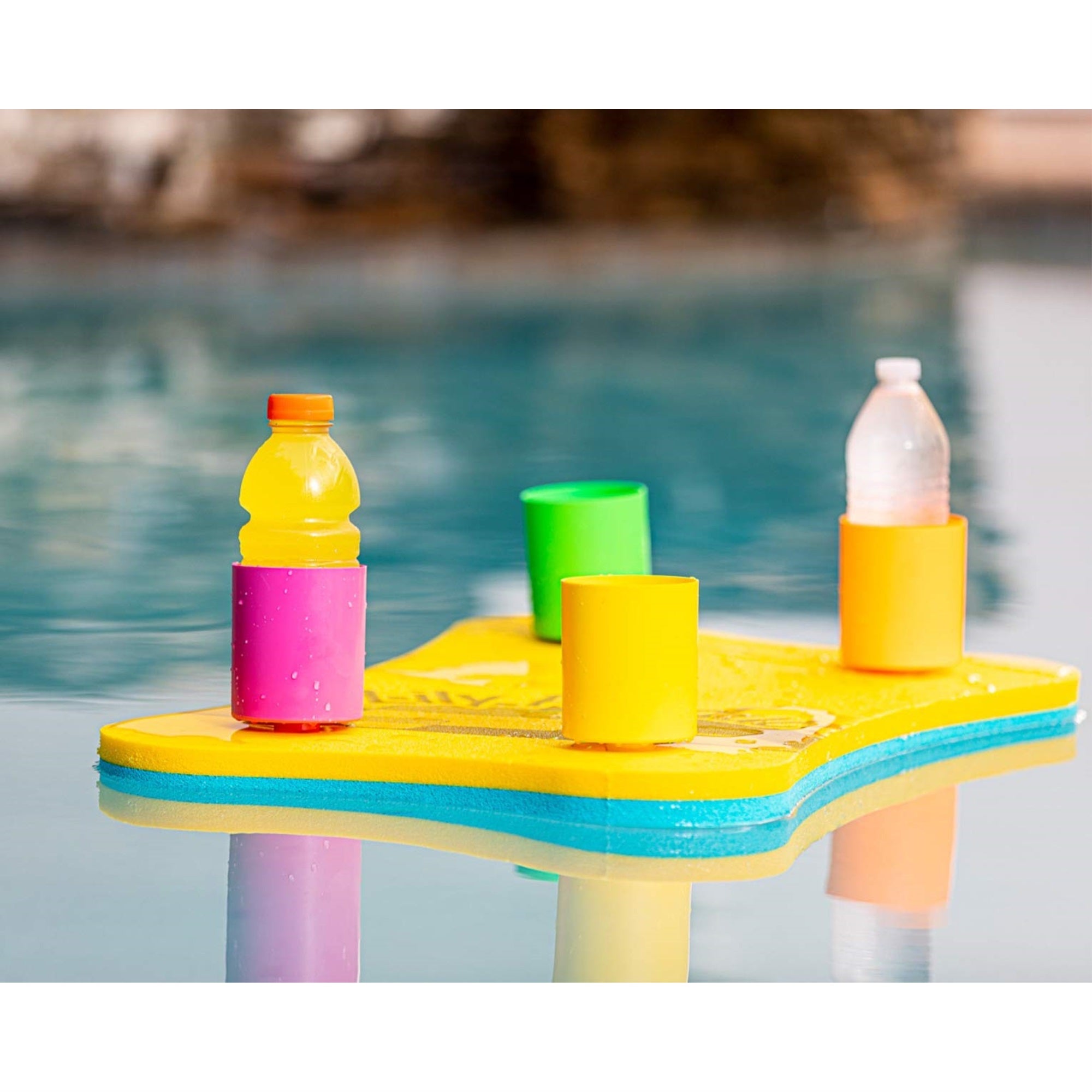 Aqua Lily Floating Cooler Table With 4 Cup Holders (24' X 20' Foam Pad) Made In Usa