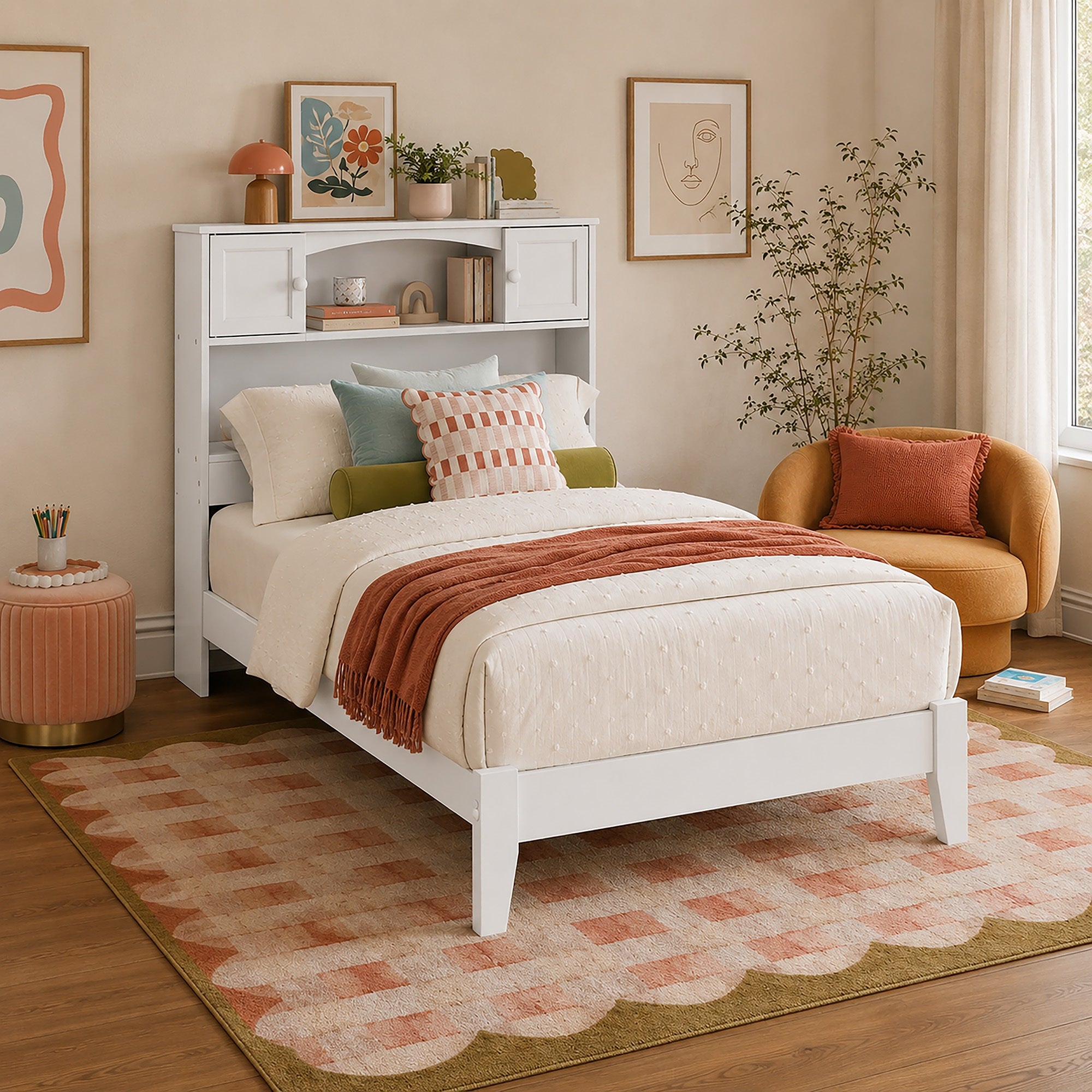 Denver Twin XL Foundation Bed in White