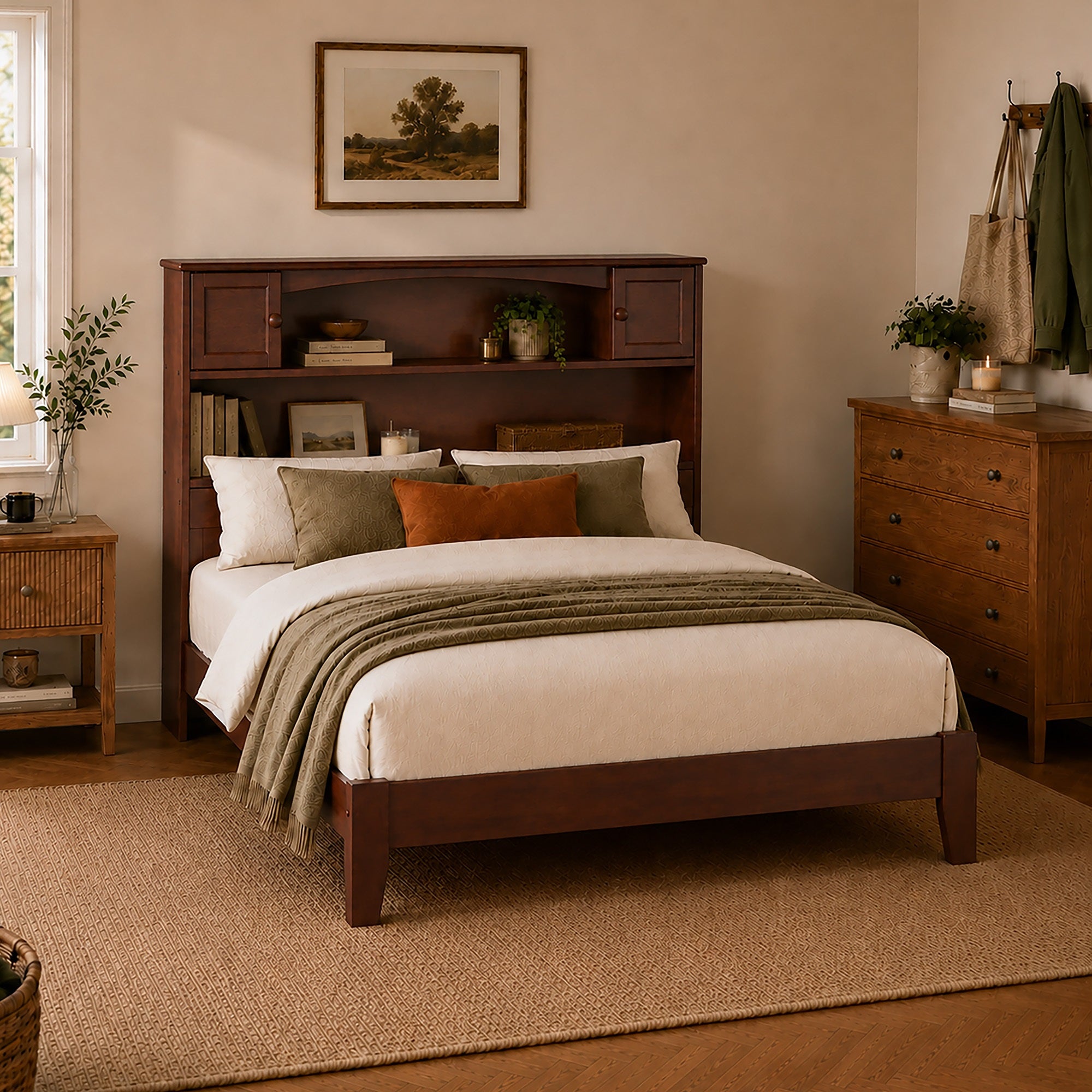 Denver Full Foundation Bed in Walnut
