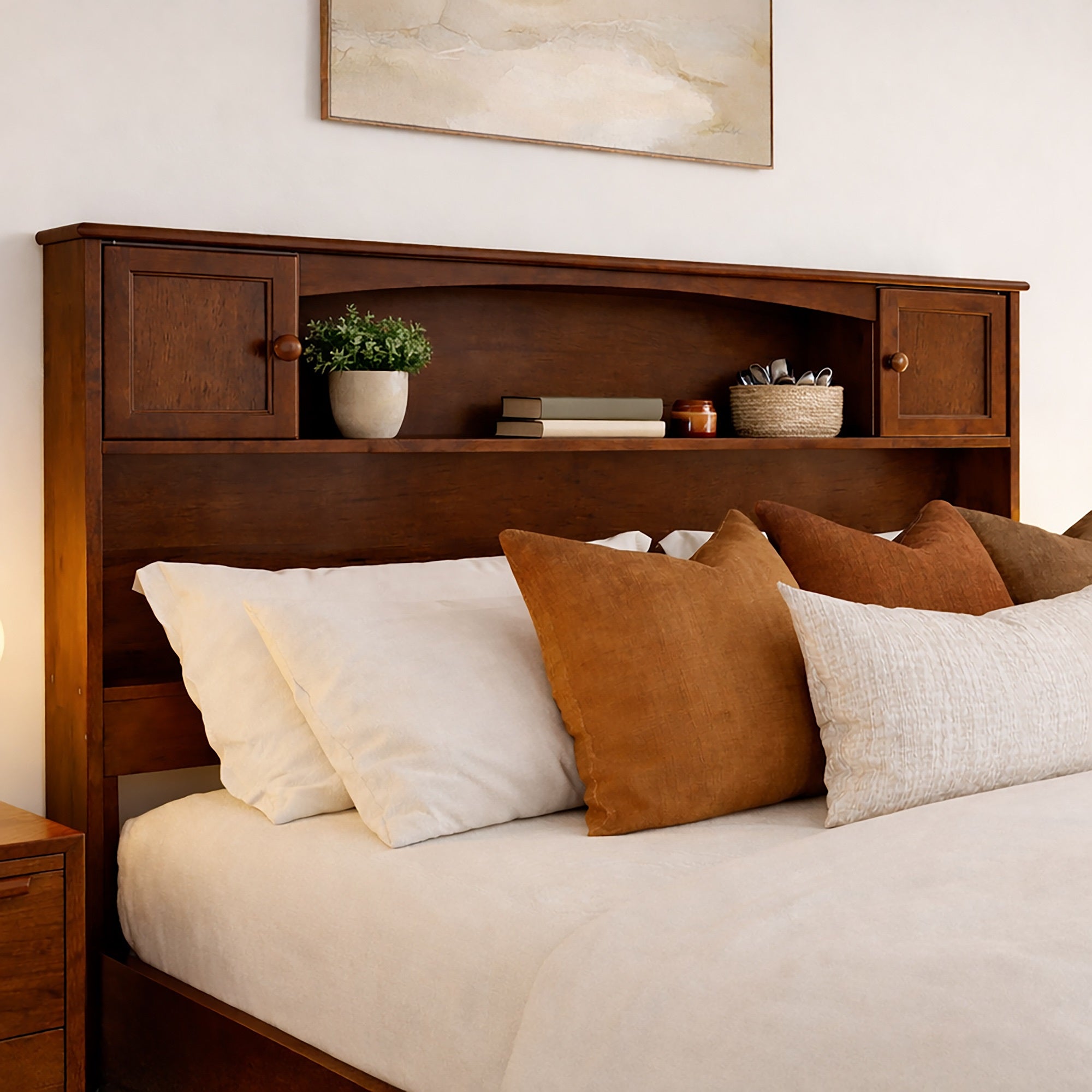 Denver Full Bookcase Headboard in Walnut