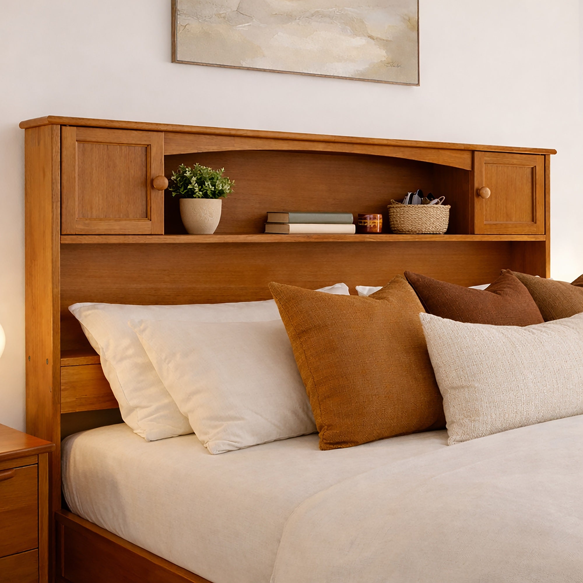Denver Full Bookcase Headboard in Light Toffee