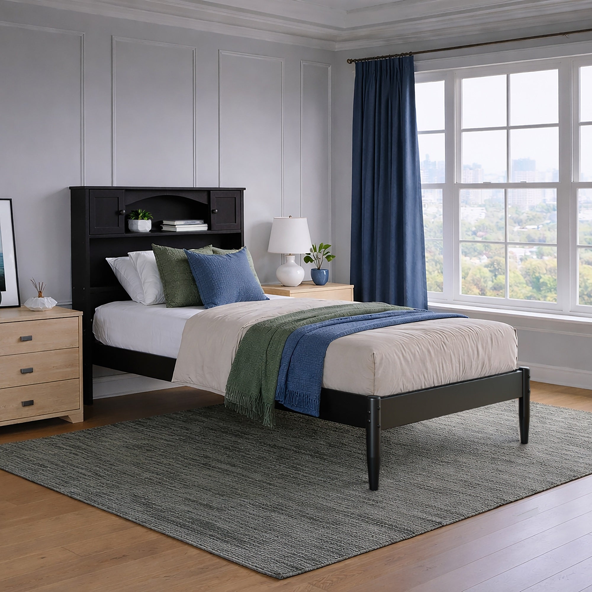 Denver Twin XL Platform Bed in Black