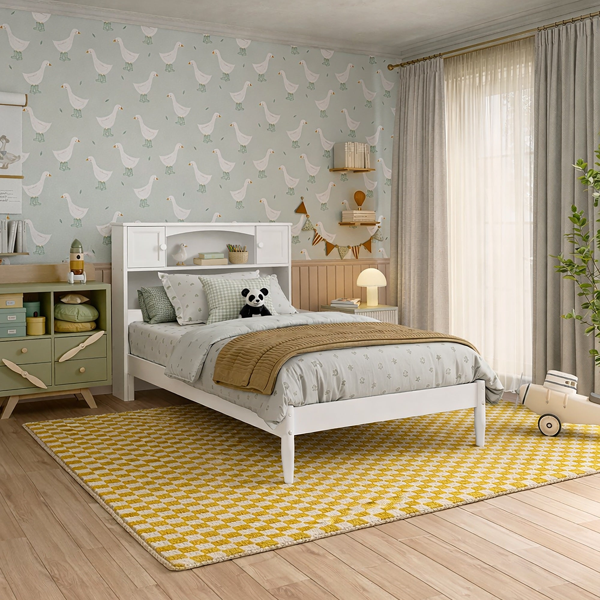 Denver Twin Platform Bed in White