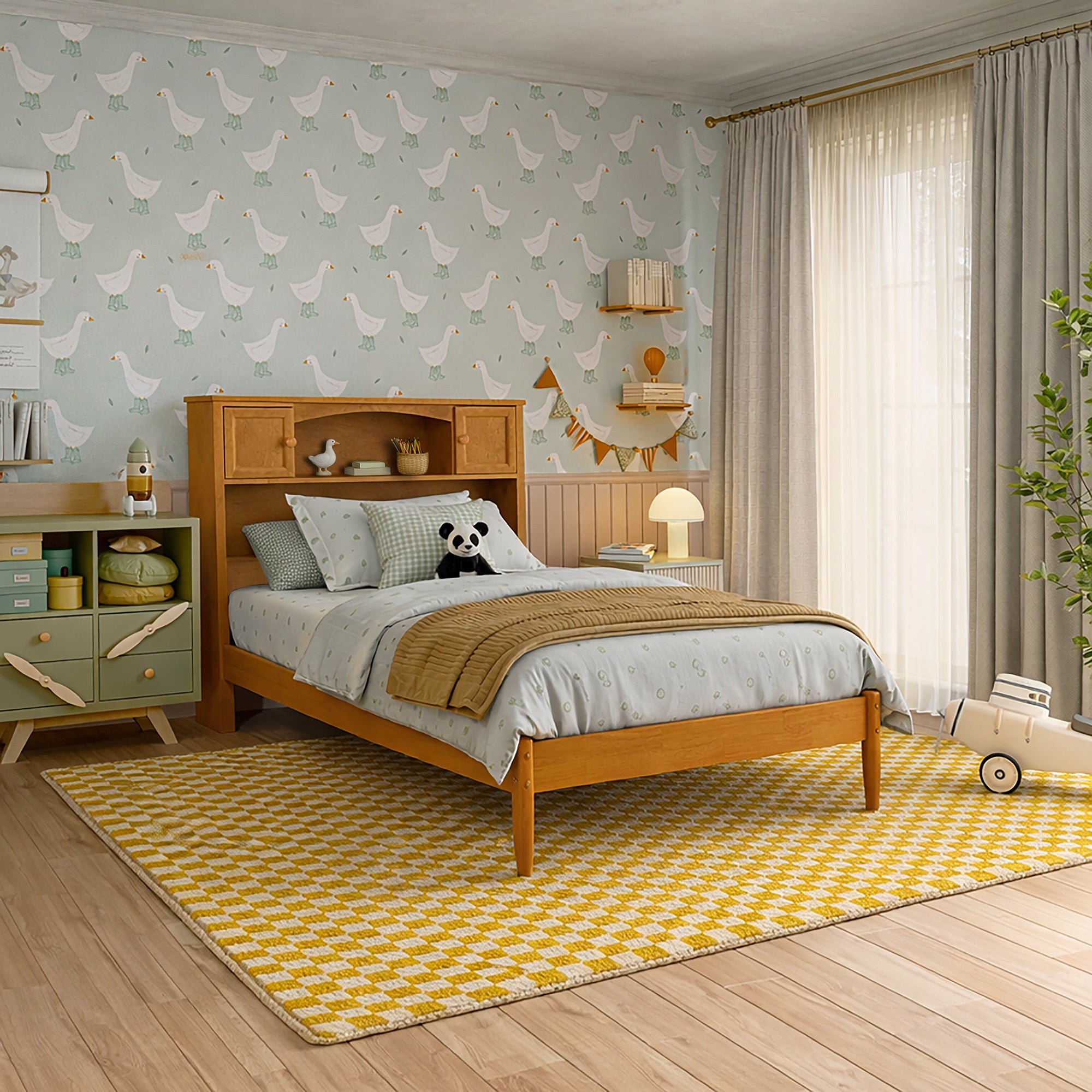 Denver Twin Platform Bed in Light Toffee