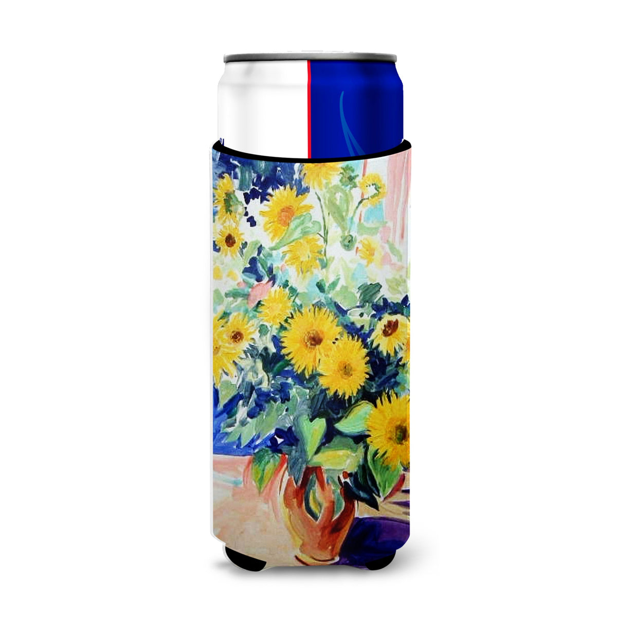 Caroline'S Treasures Sunflowers By Roy Avis Michelob Ultra Koozies For Slim Cans, Multicolor