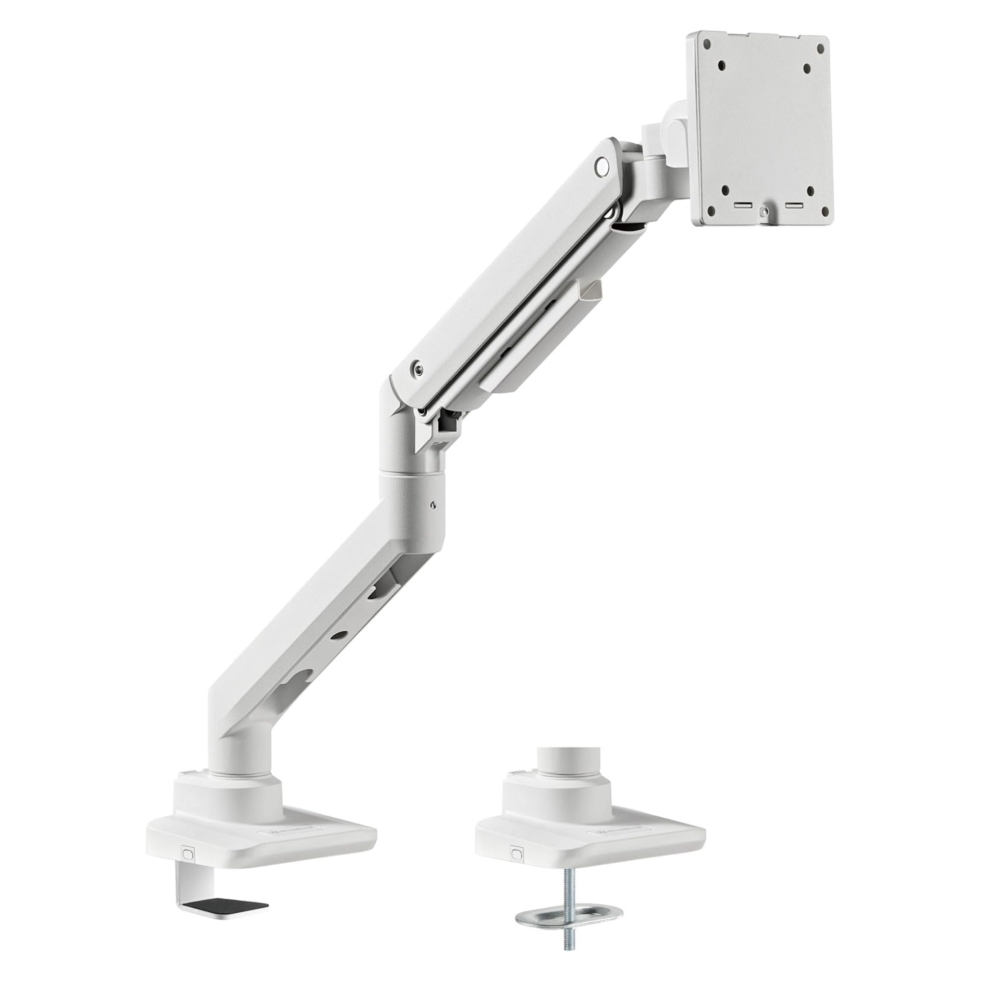 Silverstone Technology Arm14 White Single Monitor Arm With Heavy-Duty Gas Spring Design And Wide Adjustability, Sst-Arm14