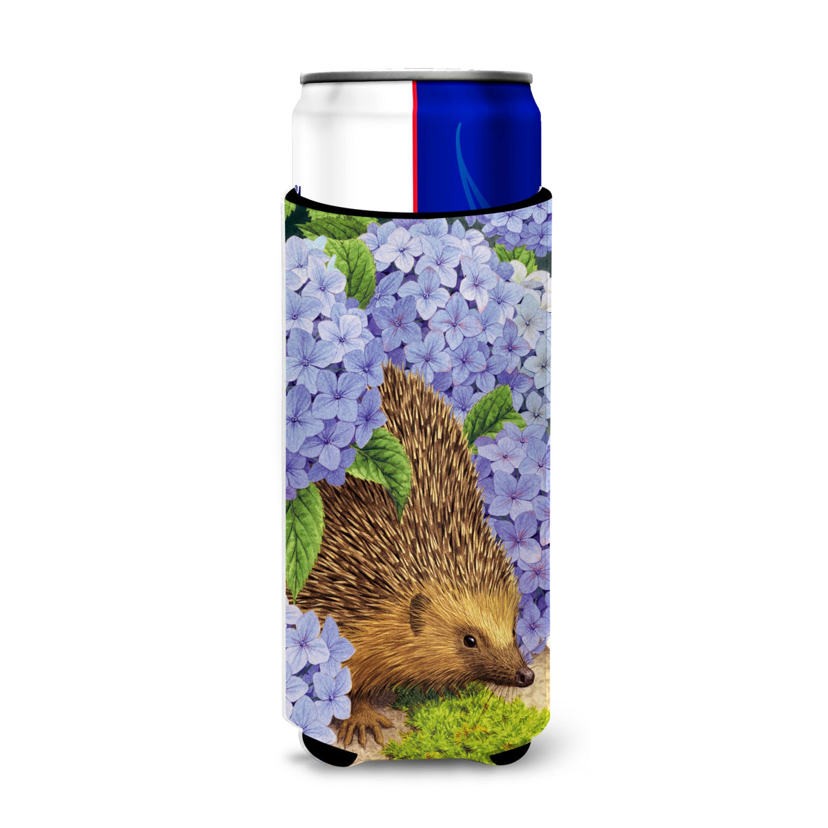 Caroline'S Treasures Hedgehog And Hydrangea Michelob Ultra Koozies For Slim Cans, Multicolor