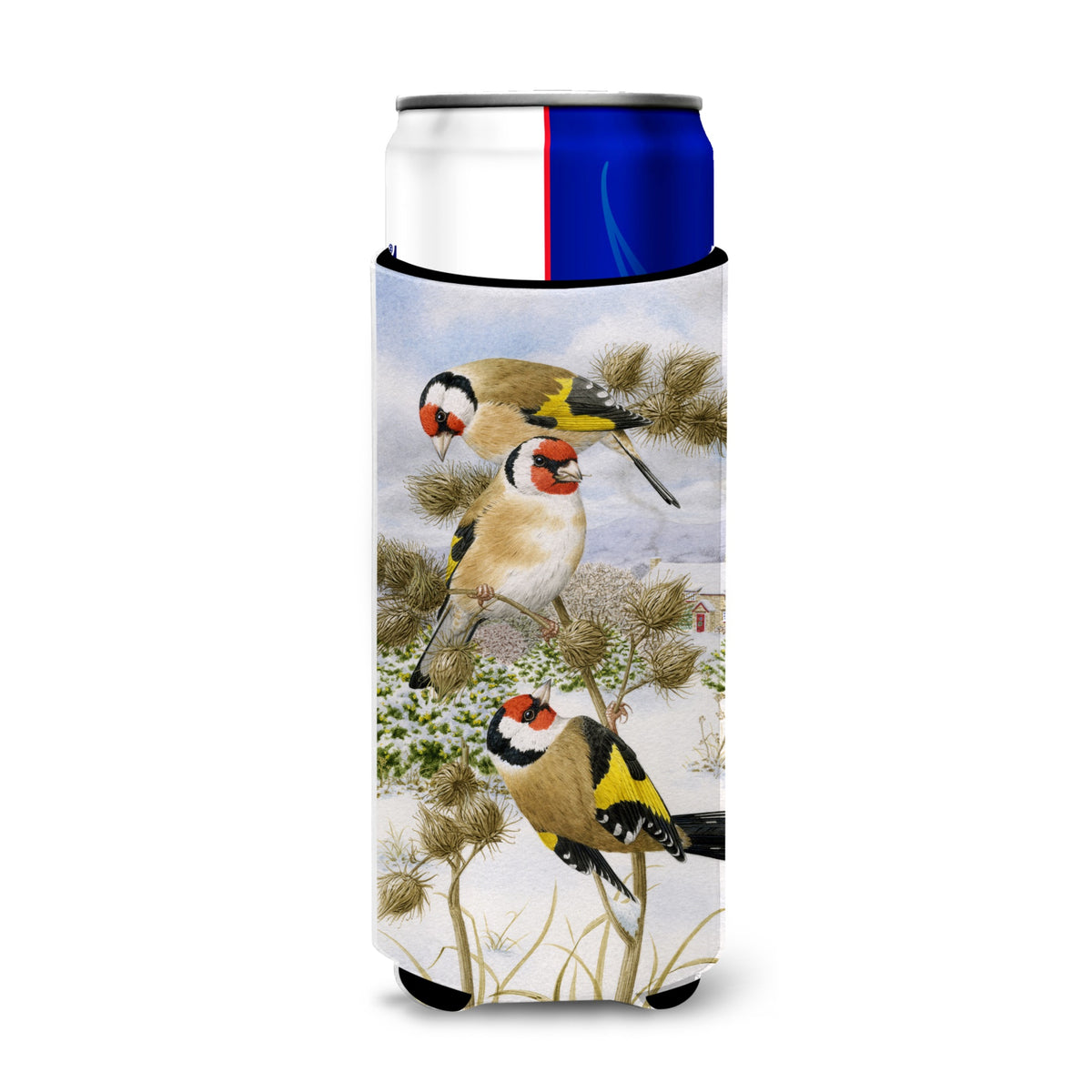 Caroline'S Treasures Asa2007Muk European Goldfinch Michelob Ultra Koozies For Slim Cans, Multicolor