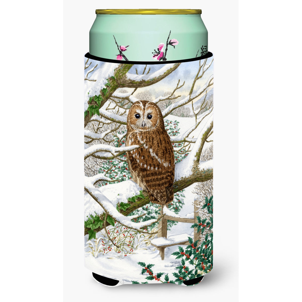 Caroline'S Treasures Asa2008Tbc Tawny Owl Tall Boy Koozie Hugger, Multicolor