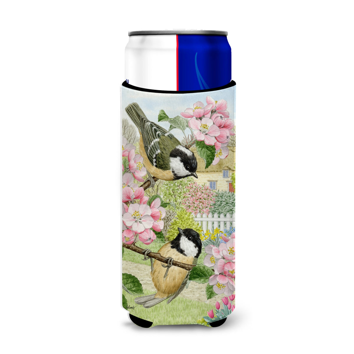 Caroline'S Treasures Asa2017Muk Coal Tits Michelob Ultra Koozies For Slim Cans, Multicolor