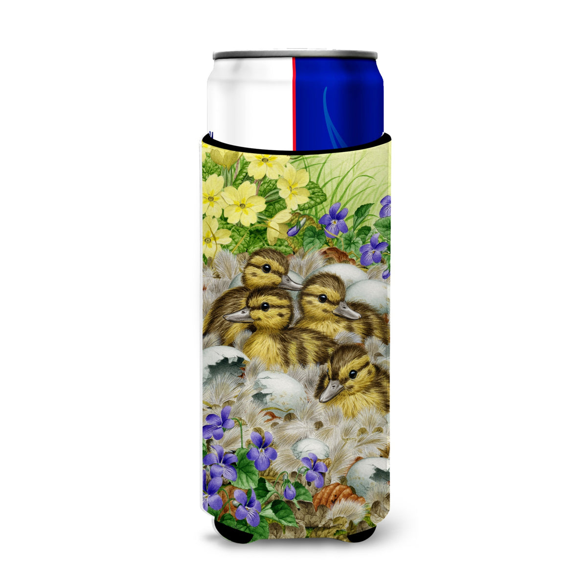 Caroline'S Treasures Mallard Duck Chicks Michelob Ultra Koozies For Slim Cans, Multicolor