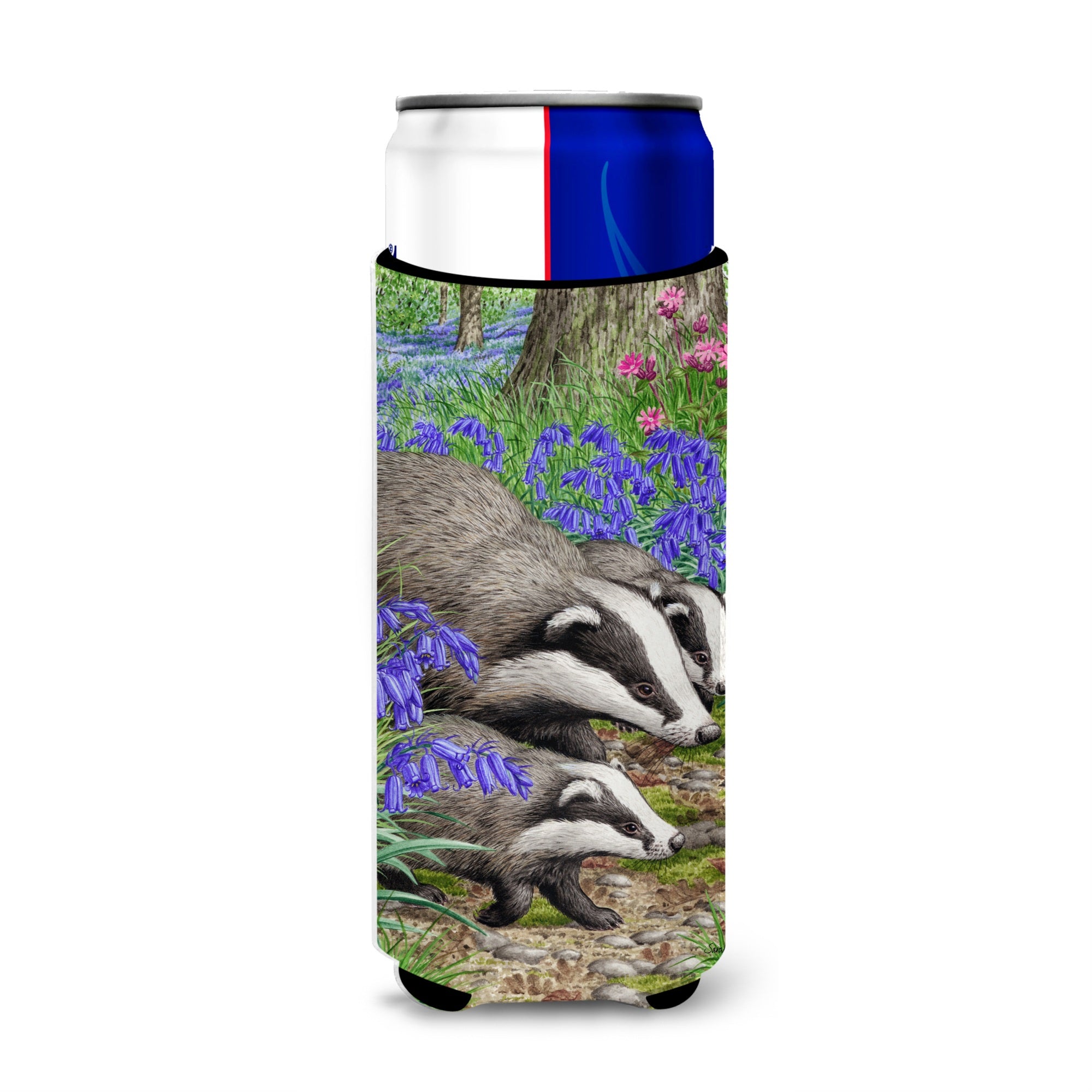 Caroline'S Treasures Badgers Michelob Ultra Koozies For Slim Cans, Multicolor