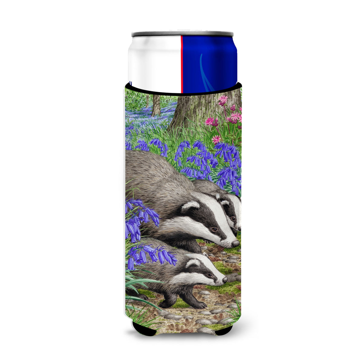Caroline'S Treasures Badgers Michelob Ultra Koozies For Slim Cans, Multicolor