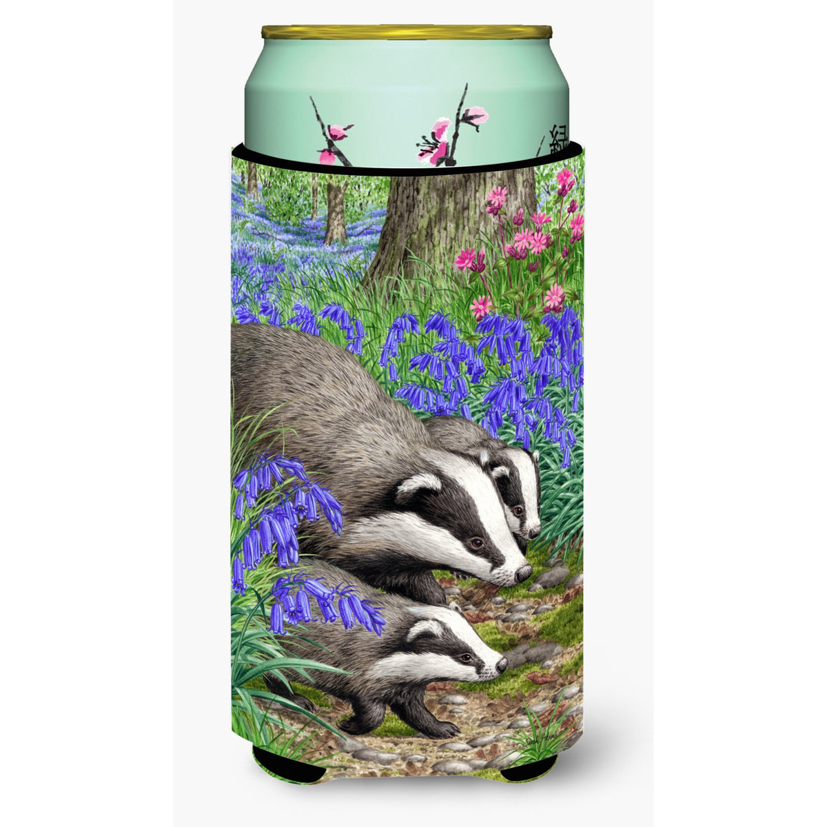 Caroline'S Treasures Badgers Tall Boy Koozie Hugger, Multicolor