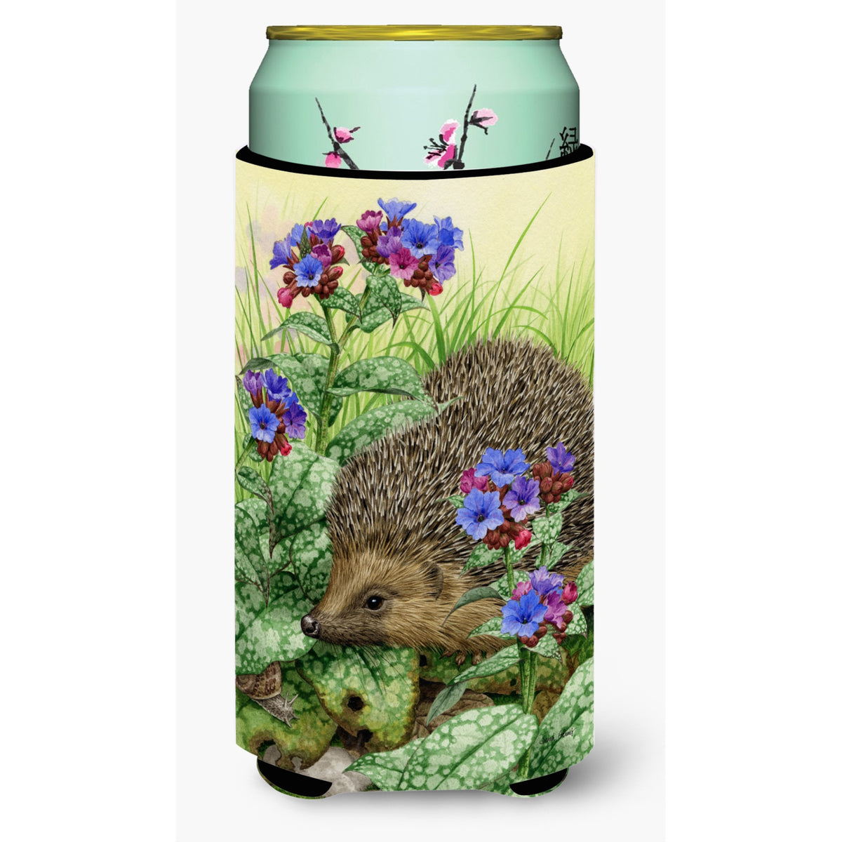 Caroline'S Treasures Hedgehog Tall Boy Koozie Hugger, Multicolor