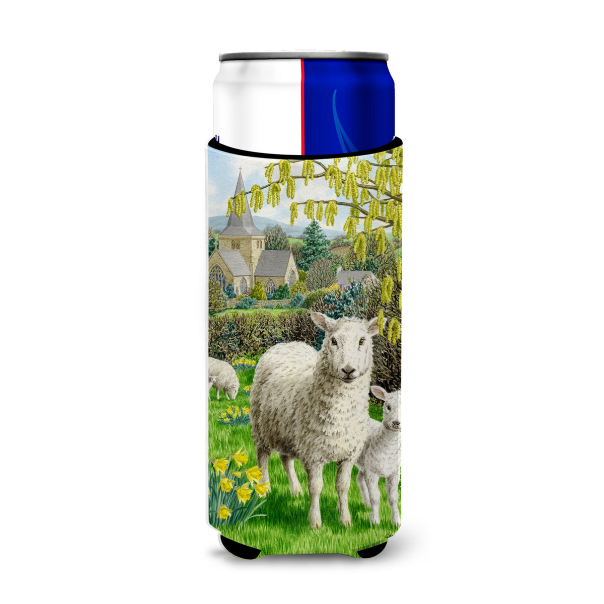 Caroline'S Treasures Sheep Michelob Ultra Koozies For Slim Cans, Multicolor