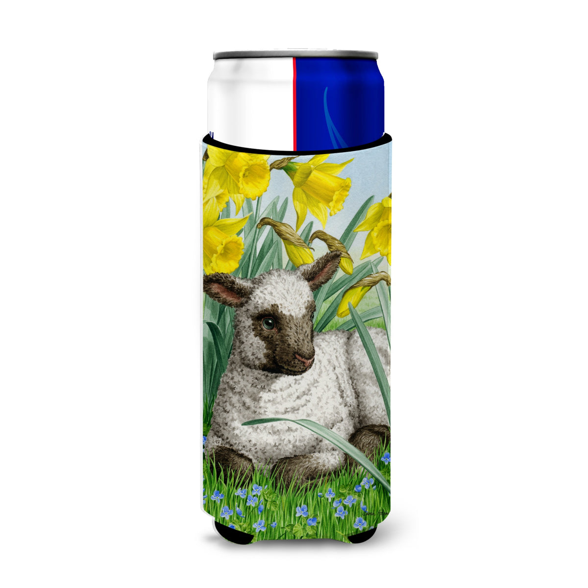 Caroline'S Treasures Lamb Michelob Ultra Koozies For Slim Cans, Multicolor