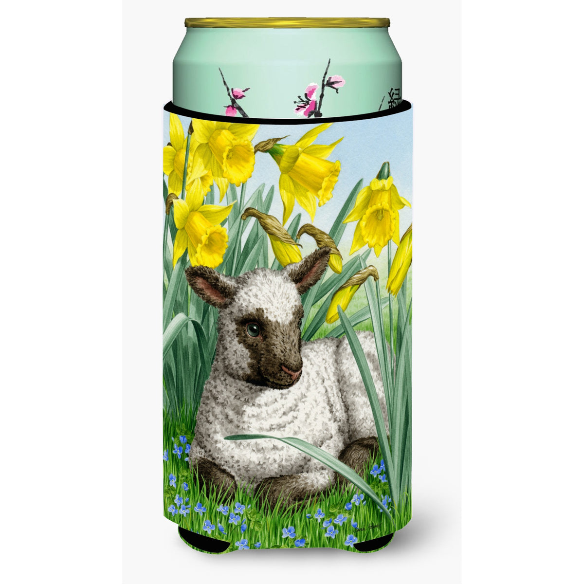 Caroline'S Treasures Lamb Tall Boy Koozie Hugger, Multicolor