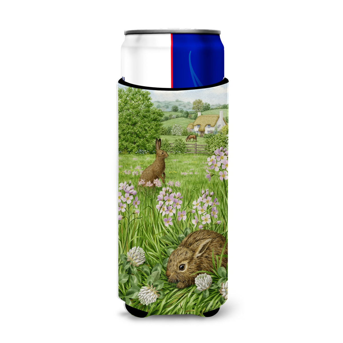 Caroline'S Treasures Leveret And Momma Rabbit Michelob Ultra Koozies For Slim Cans, Multicolor