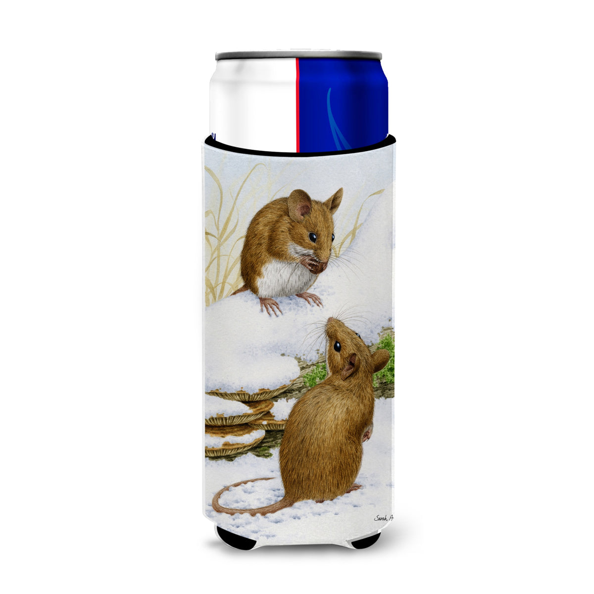 Caroline'S Treasures Mice Wood Mouse Michelob Ultra Koozies For Slim Cans, Multicolor