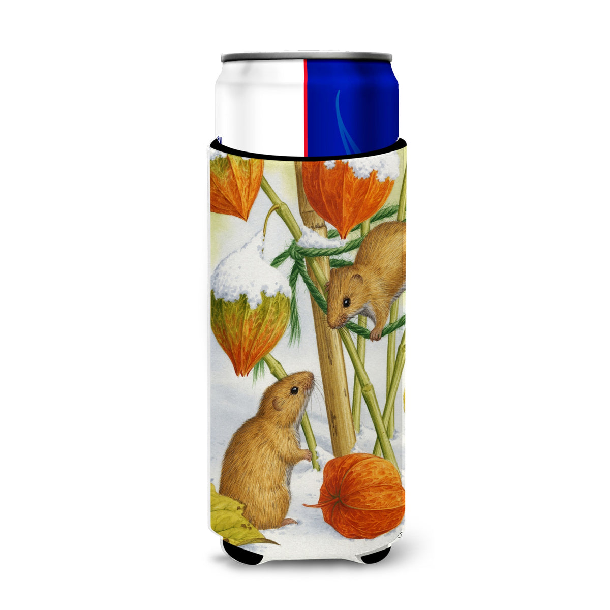 Caroline'S Treasures Harvest Mice Michelob Ultra Koozies For Slim Cans, Multicolor