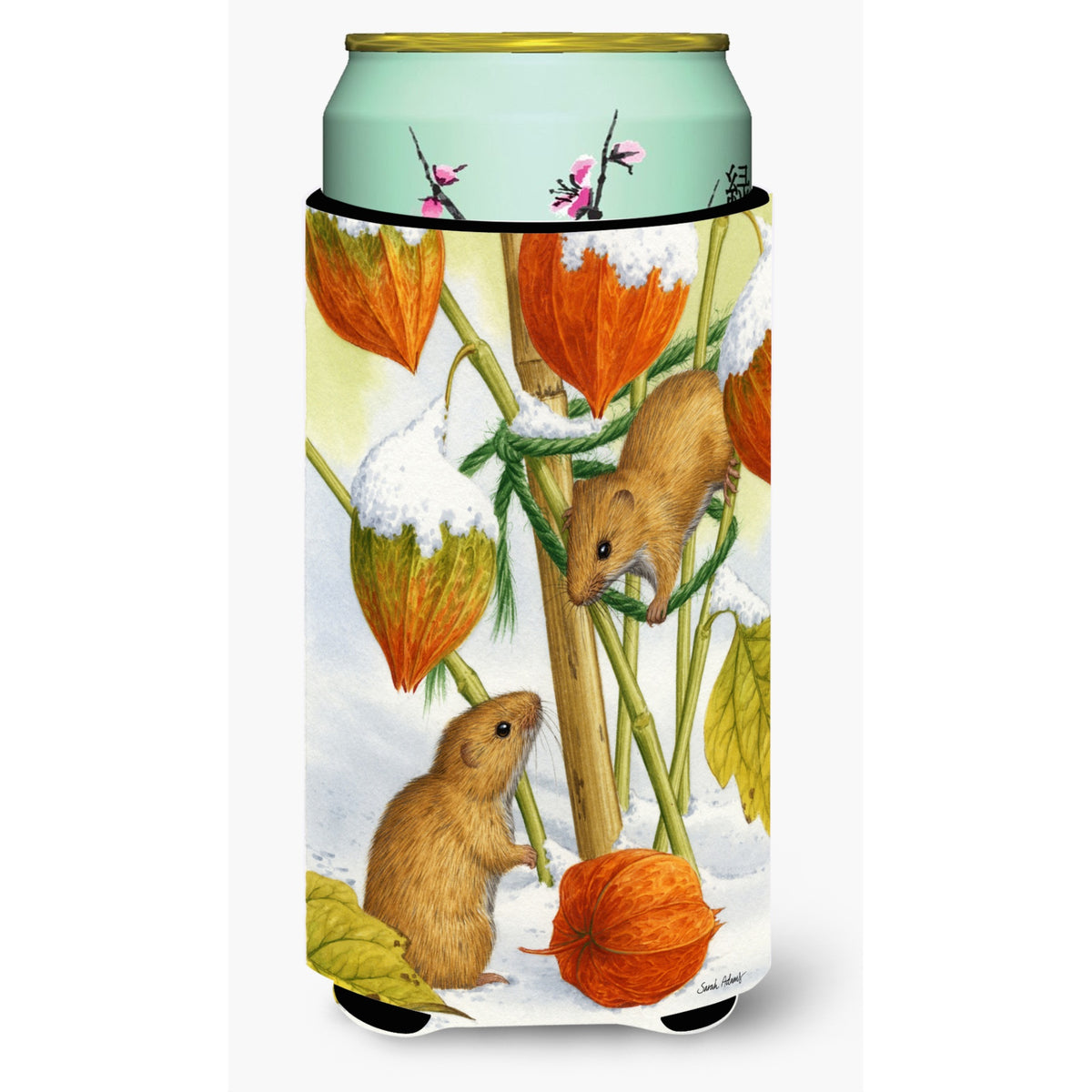Caroline'S Treasures Harvest Mice Tall Boy Koozie Hugger, Multicolor