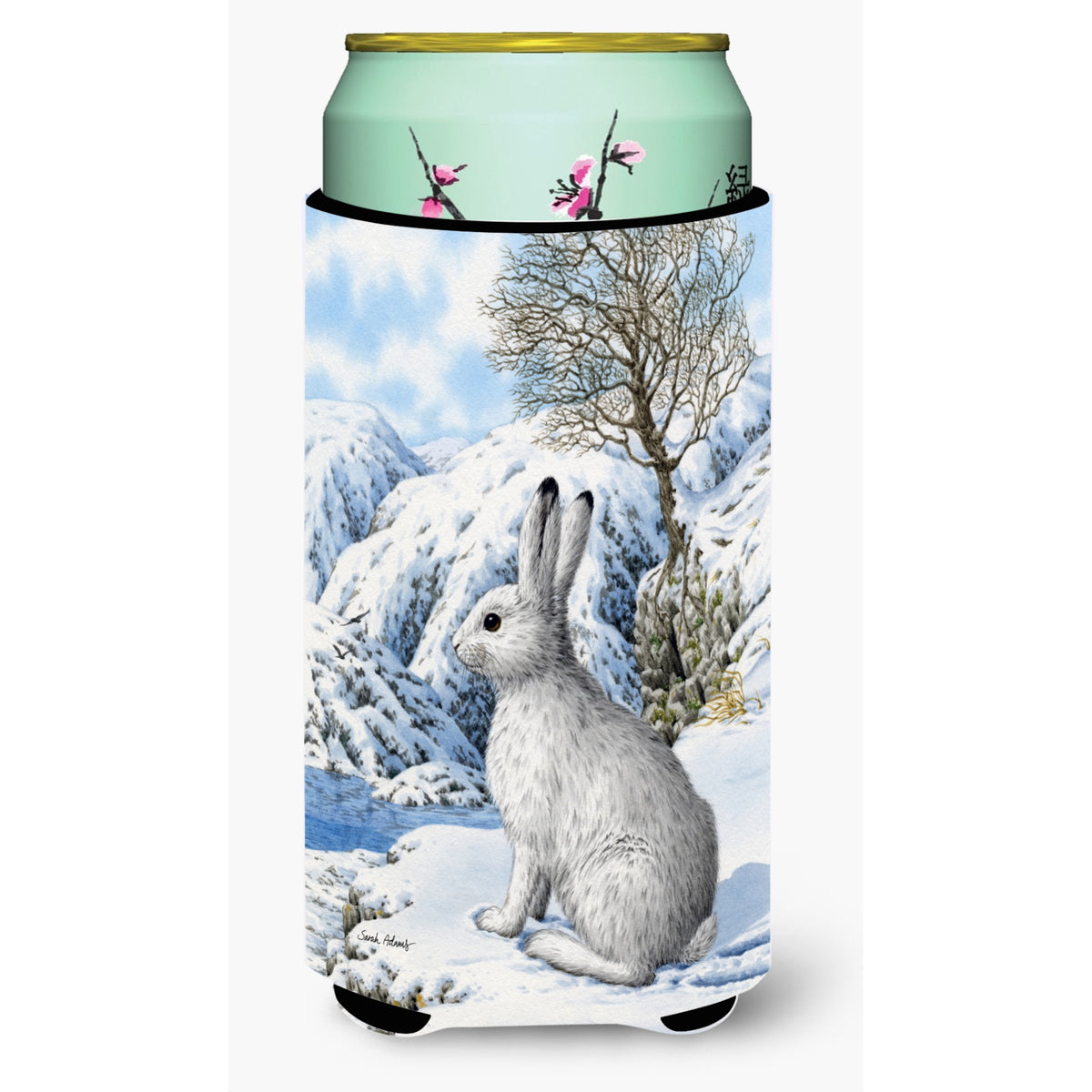 Caroline'S Treasures Mountain Hare White Rabbit Tall Boy Koozie Hugger, Multicolor